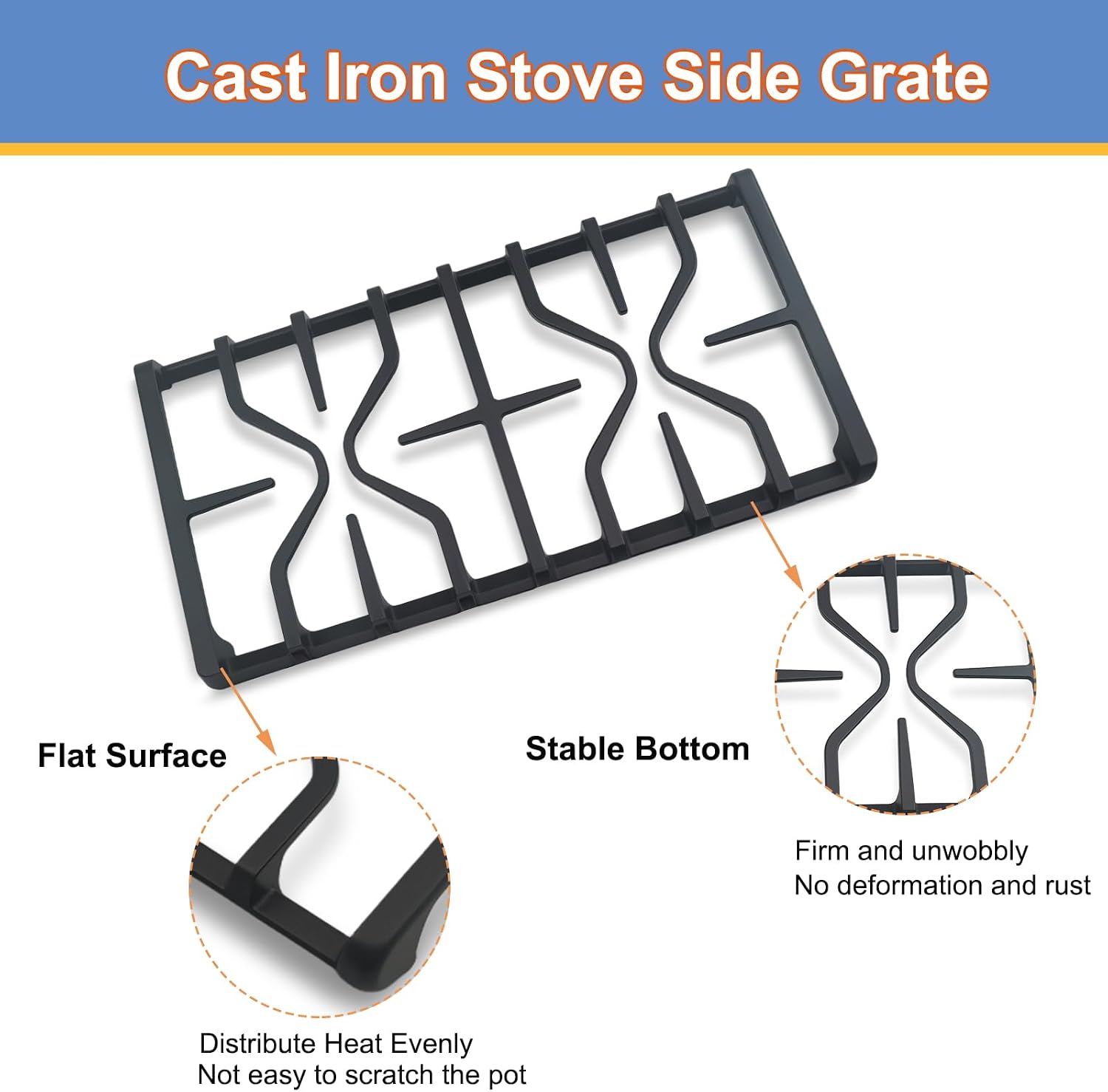 Detalle de Cast Iron Replacement Gas Range Grate, 19 9/16 in.