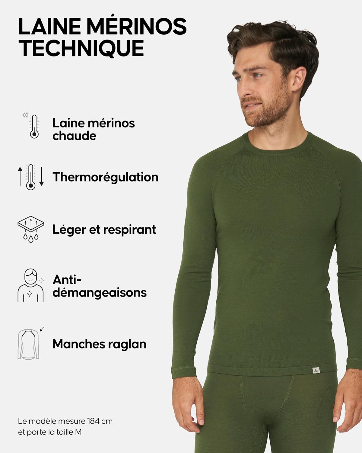 Detalle de DANISH ENDURANCE T-Shirt Mérinos thermique 180 g/m²