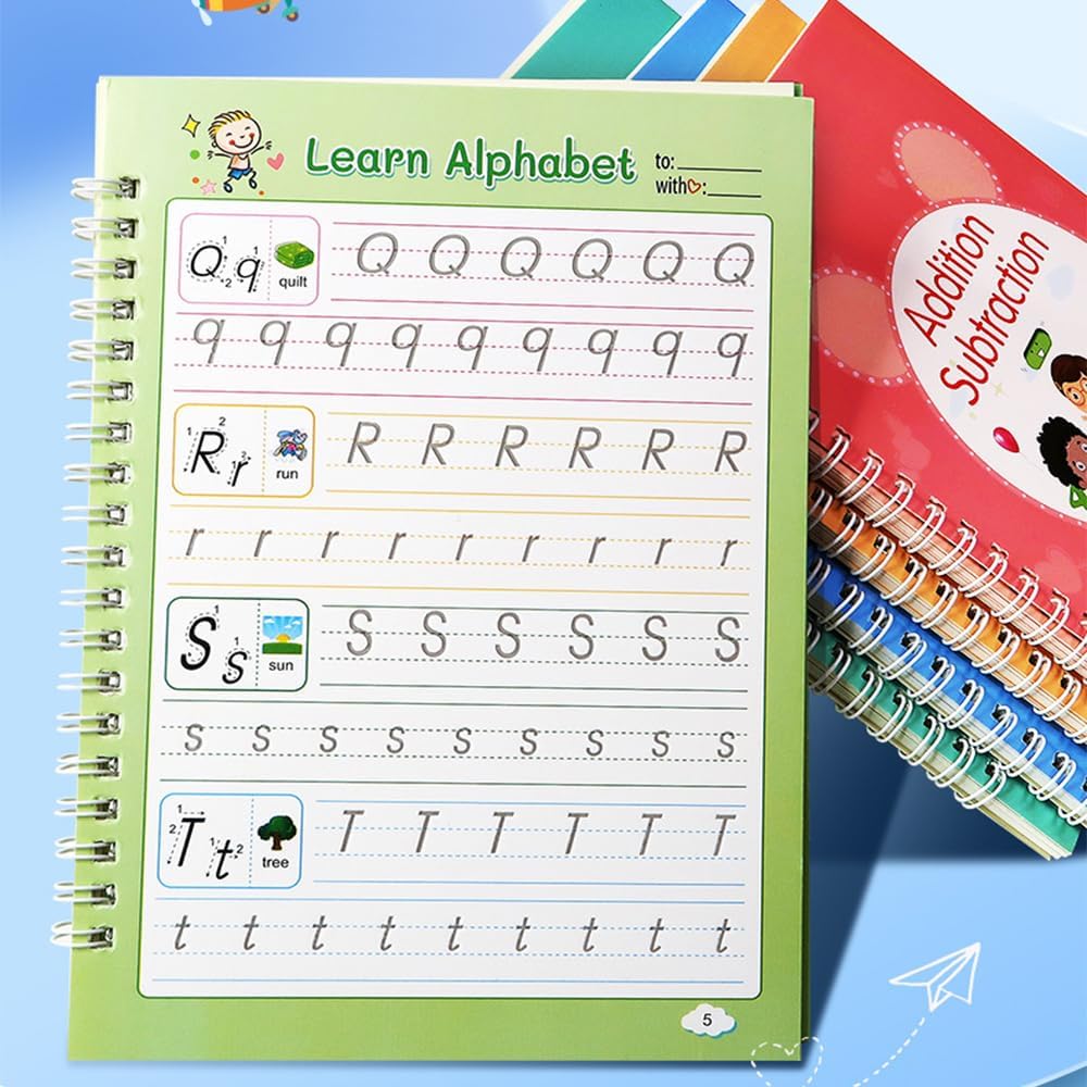 Detalle de Reusable handwriting practice copybooks, 5-book set