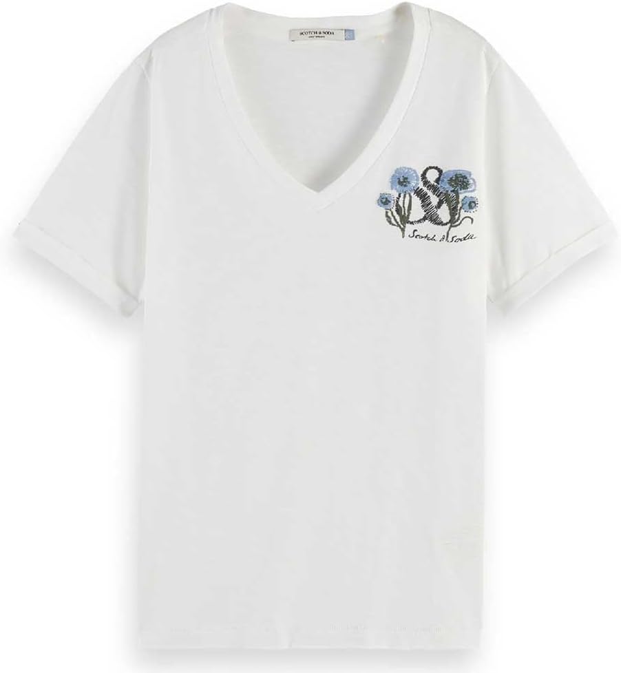 Detalle de Scotch & Soda Slub Chest Artwork T-Shirt Femme