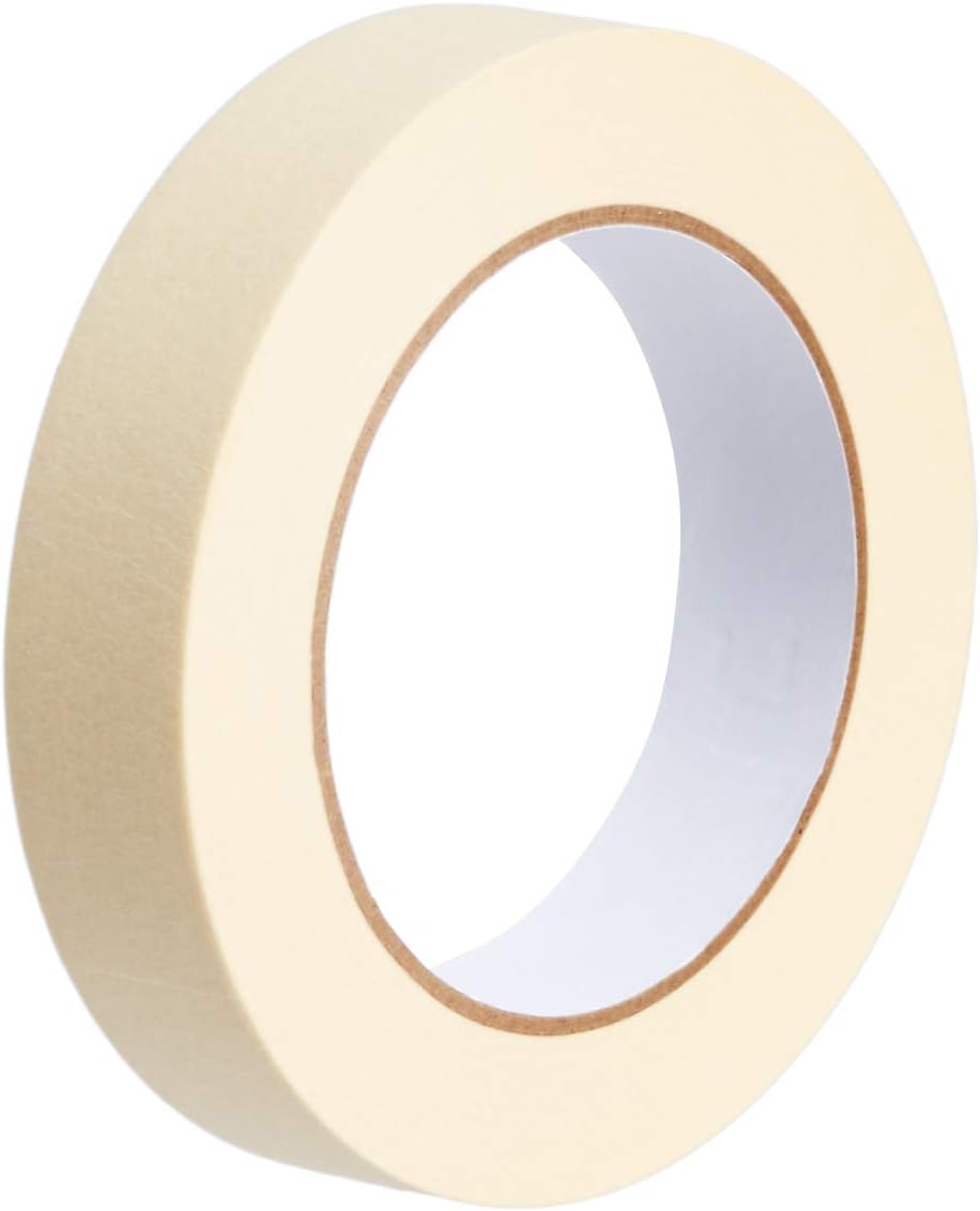 Detalle de Amazon Basics Multi-Surface Masking Tape for Labeling, 1.41" x 60 Yards – Beige (1 Roll)