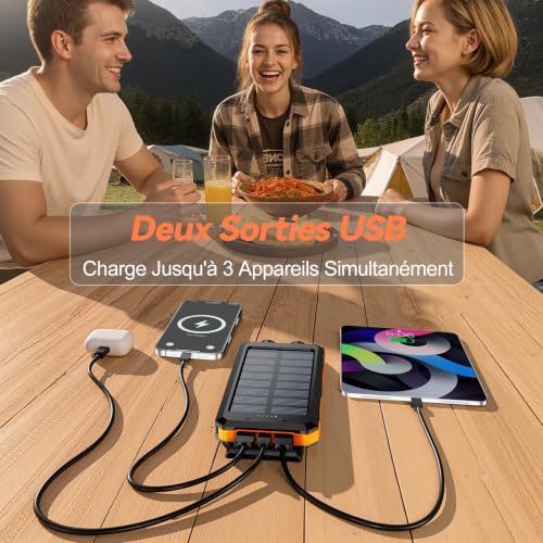 Detalle de Vikeri Batterie Solaire 26800 mAh – Charge rapide et énergie verte pour l'extérieur