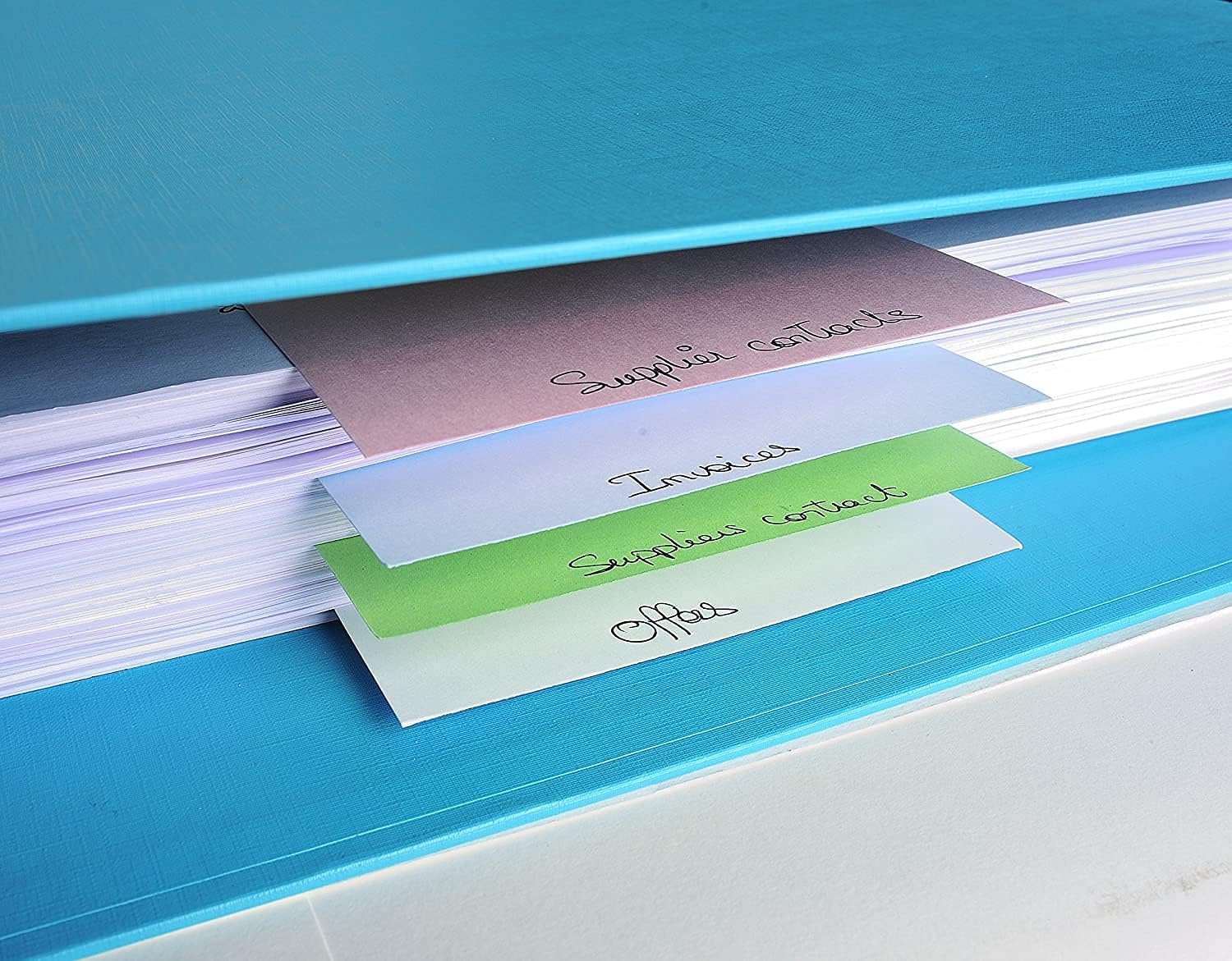 Detalle de Exacompta 13315B Divisori e Segnaletica, 10x24 cm, Blu — organizzazione elegante per la tua cartella