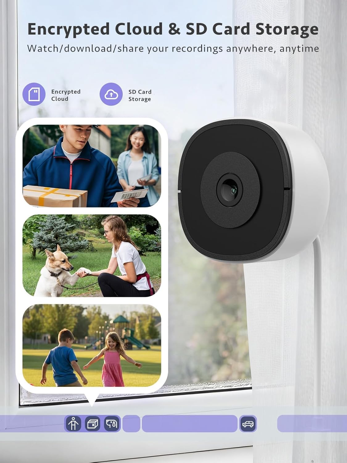 Thumbnail 6 de FAMVIVA 2K Indoor Window Camera – Dual-Band WiFi with AI Detection and Colour Night Vision