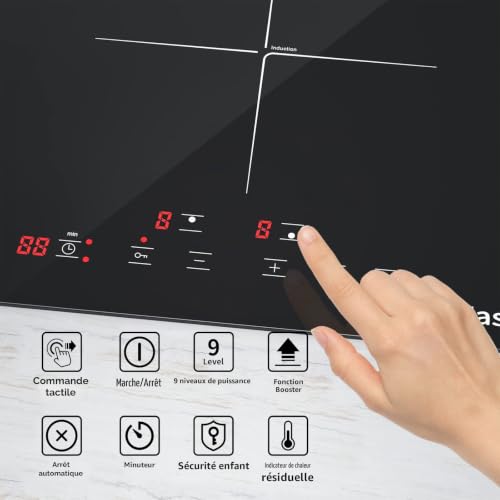 Thumbnail 6 de Plaque à induction IsEasy – 2 zones, 3400 W, commandes tactiles, Boost, 220-240 V