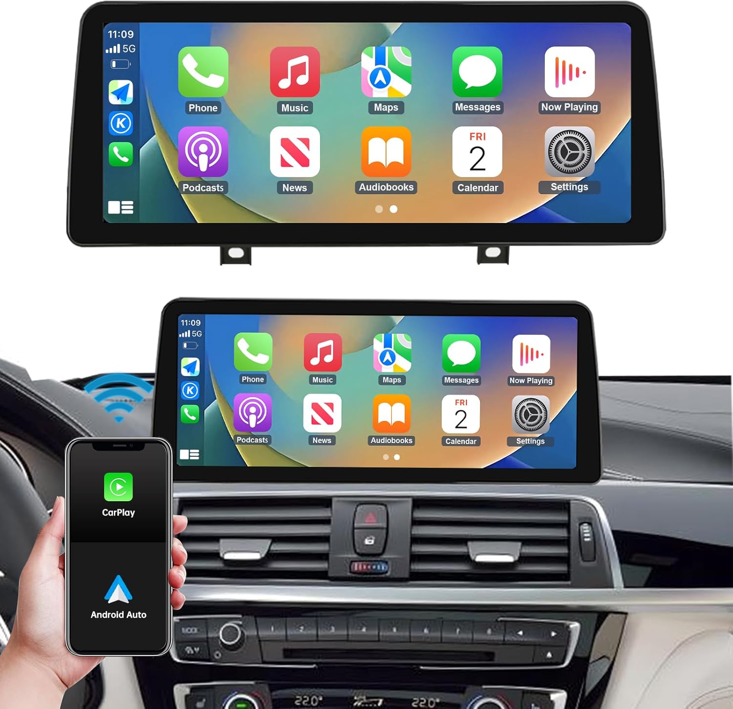 Detalle de ninetom Ninetom Wireless CarPlay & Wireless Android Auto 10.25" touchscreen car radio for BMW 3/4 Series (NBT)