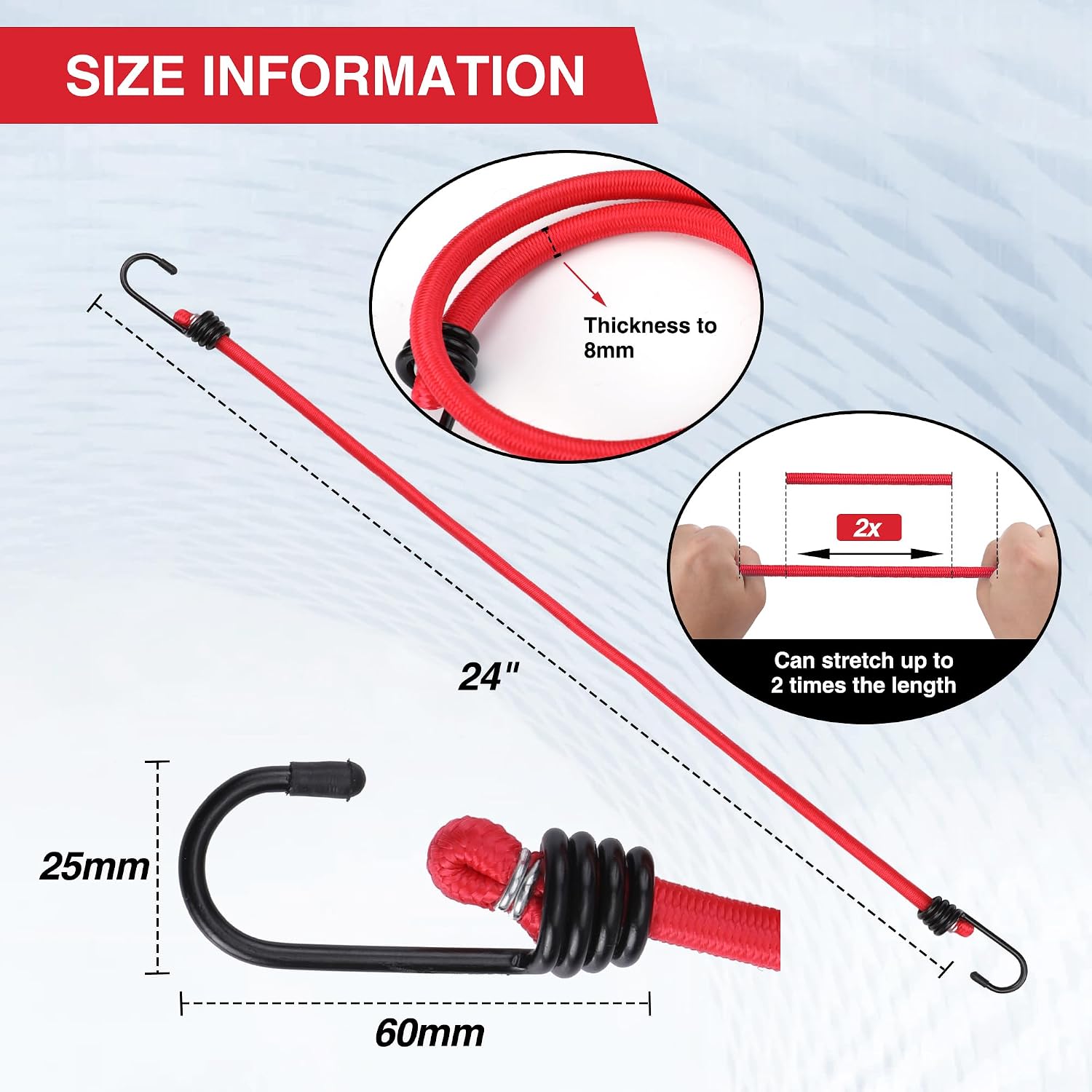 Thumbnail 2 de WORKPRO W133377 Bungee Cords, 22-Piece Assortment with Steel Hooks