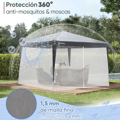 Thumbnail 3 de Sekey Mosquitera para Carpa 3 x 3 m (Blanca) — Protección con Cremallera y Velcro para Pabellón