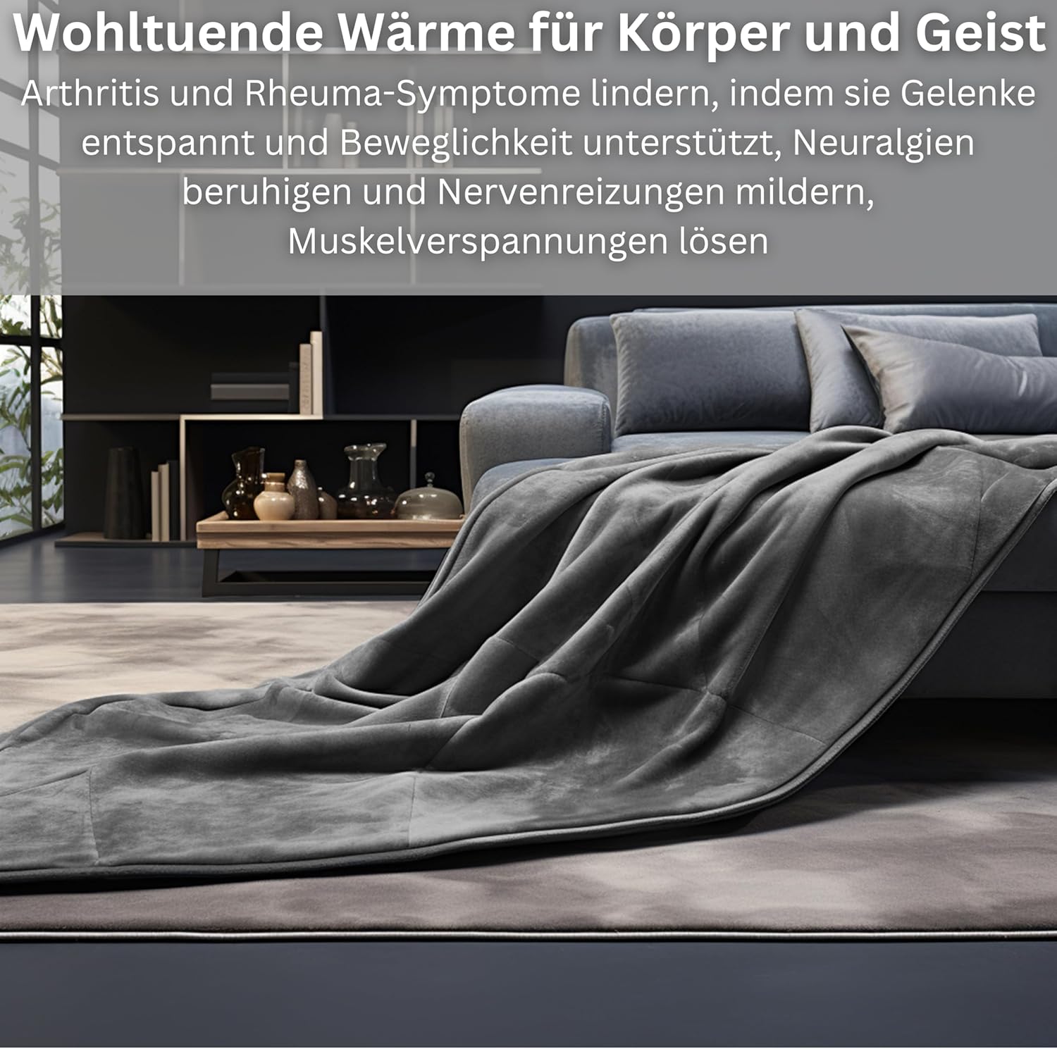 Detalle de Steinborg Heizdecke 180x130 cm mit Abschaltautomatik – Wärmedecke für Bett und Sofa