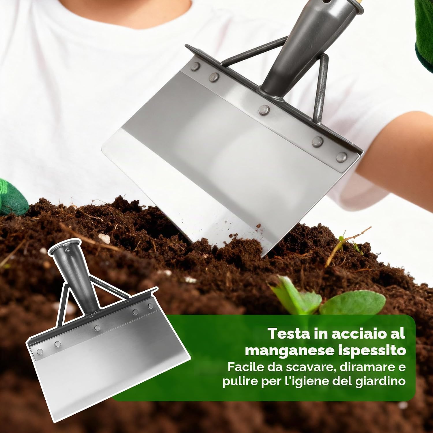 Detalle de Pala Multifunzionale per la Pulizia da 20 cm: strumento versatile per giardino, diserbo e rimozione neve