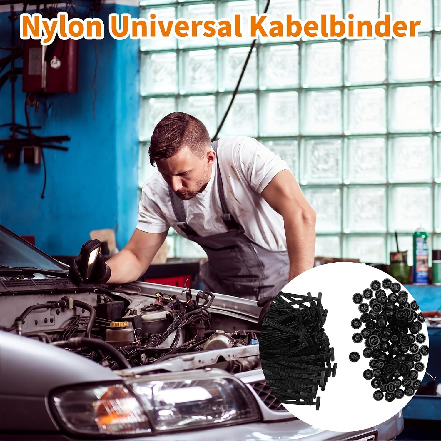 Thumbnail 5 de 40 Stück PP Kabelbinder Schnalle – Universal Selbstsichernd mit Stift und Knopf