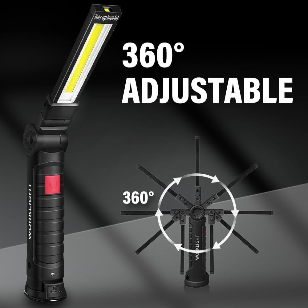 Thumbnail 3 de FIBRAVE LED Work Light Rechargeable — 4‑Pack Magnetic USB Torch with 360° Rotation
