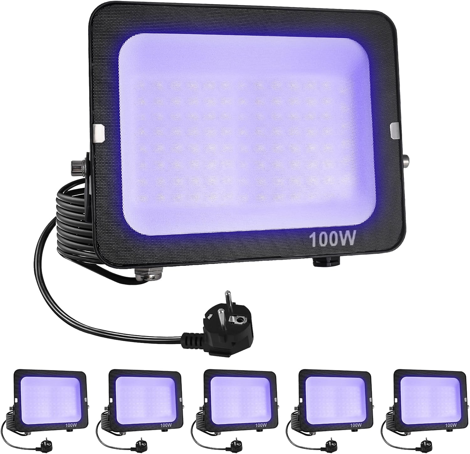 Detalle de Fosingut Lumiere UV 100w svartljusstrålkastare, 395–400 nm, 6-pack