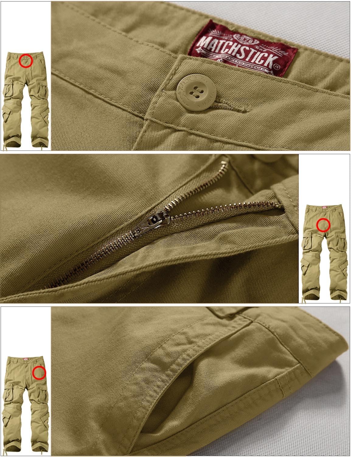 Detalle de Match Men's Wild Cargo Pants — Practical, Regular-Fit Cargo Trousers for Everyday Use