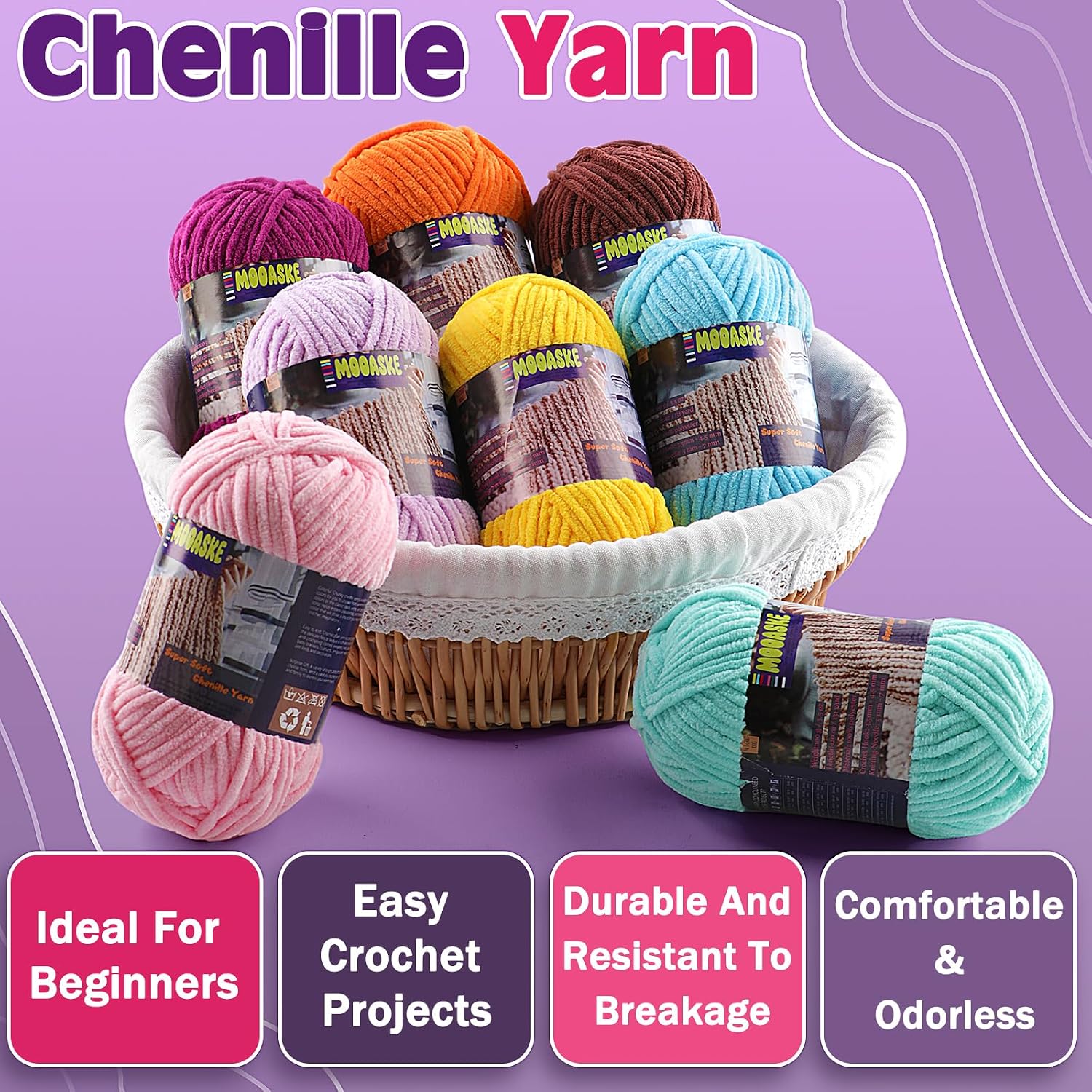Thumbnail 1 de Chenille Yarn 100% Polyester