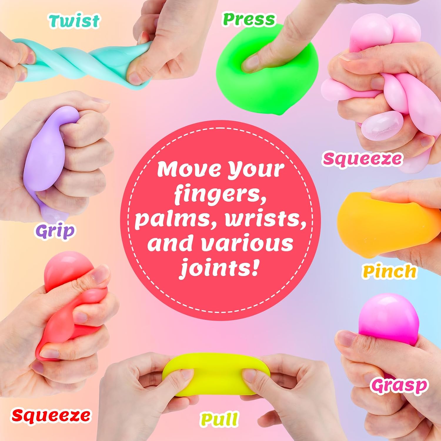 Thumbnail 2 de VISCOO Slow Rising Stress Cubes, 12-Pack in 12 Colors, 1.4-Inch TPR