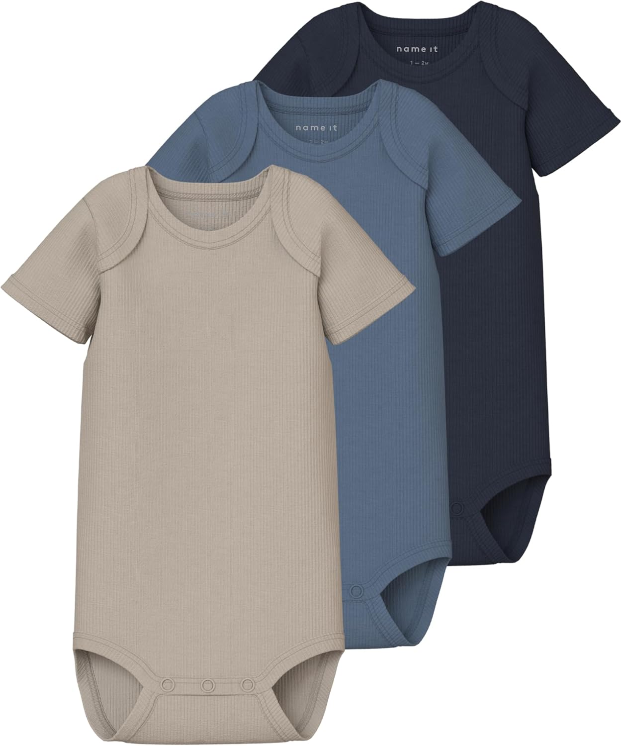 Detalle de NAME IT Nbnbody 3P SS Solid Rib Noos (Pacco da 3) – Body elastico per movimento fluido e comfort sostenibile