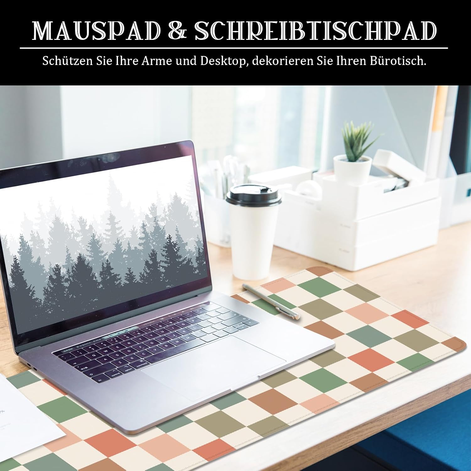 Thumbnail 6 de Ridilozey Tappetino per mouse XL colorato (80 x 30 cm) – Griglia Grande Desk Pad in stile Böhmen