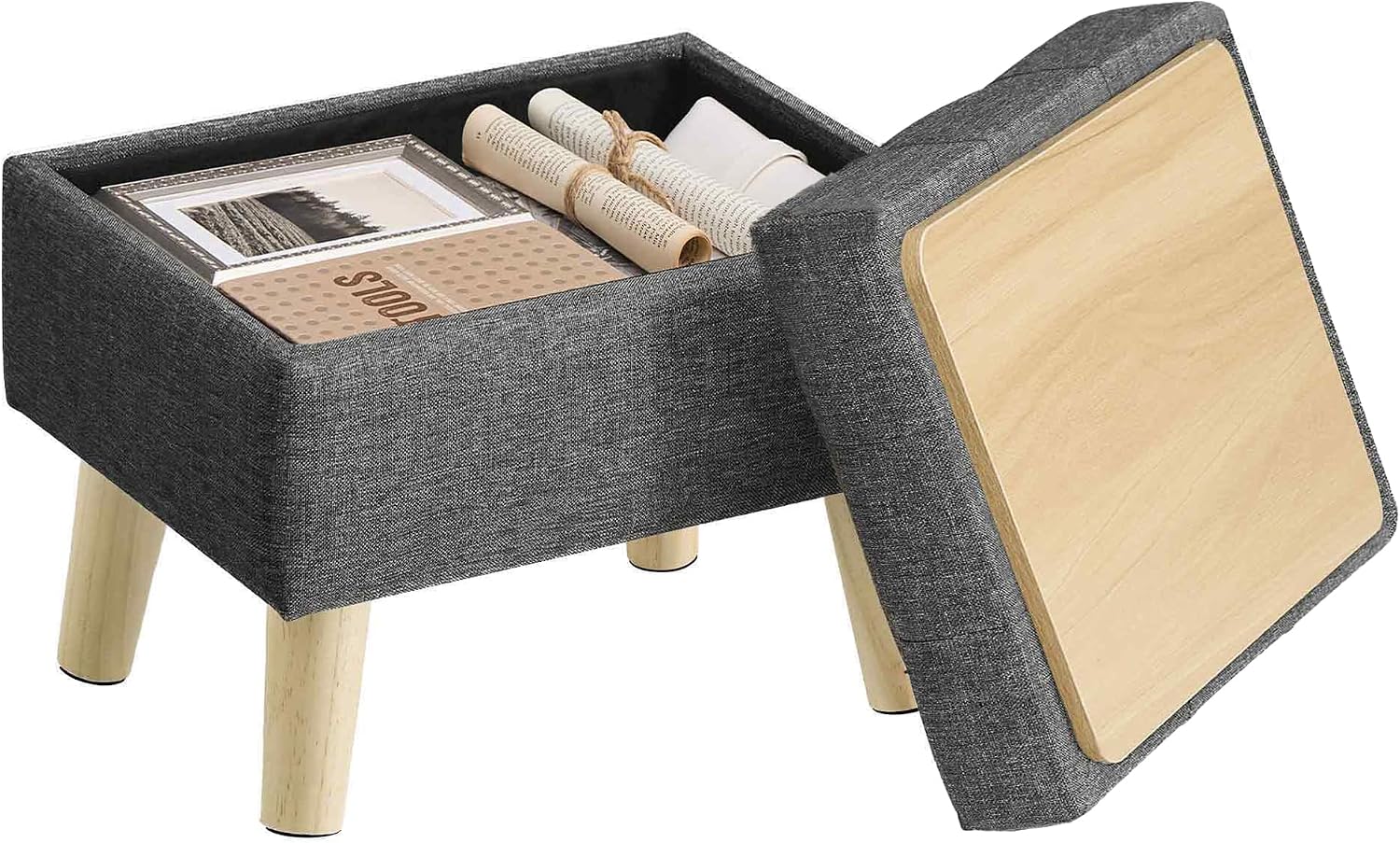 Detalle de SONGMICS Storage Ottoman, 15.7 Inches