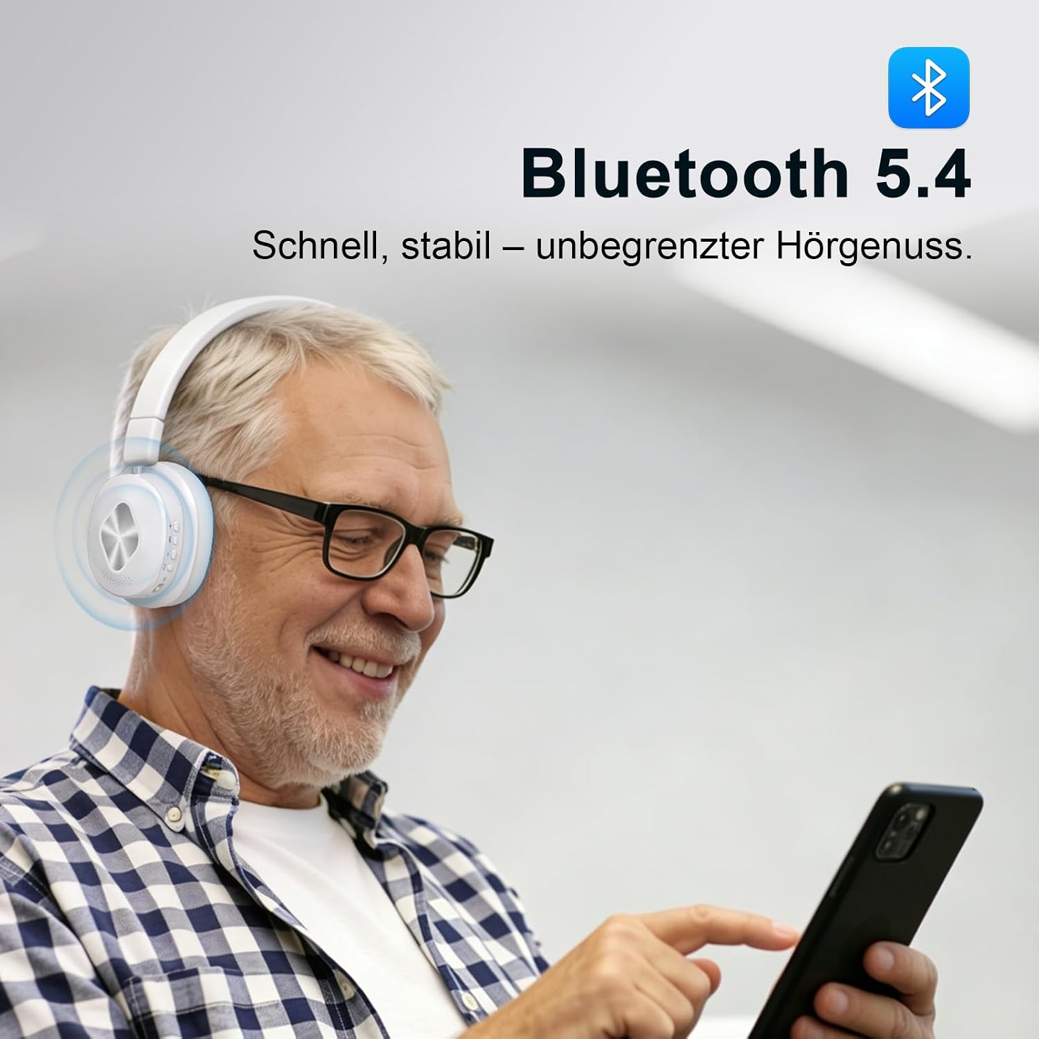 Thumbnail 6 de Earbay Funkkopfhörer für Fernseher – kabellose TV-Kopfhörer mit Lade-Station, Bluetooth 5.4, 3 Audio-Modi und geringer Latenz