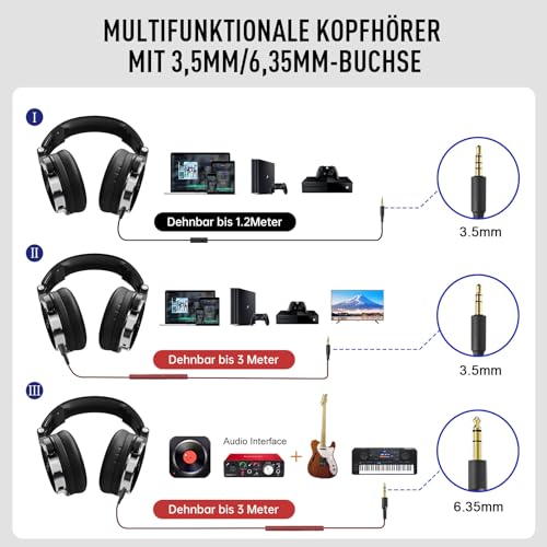 Thumbnail 2 de EKSA P100 Over Ear Kopfhörer mit Kabel – Studio Monitor, 50 mm Treiber