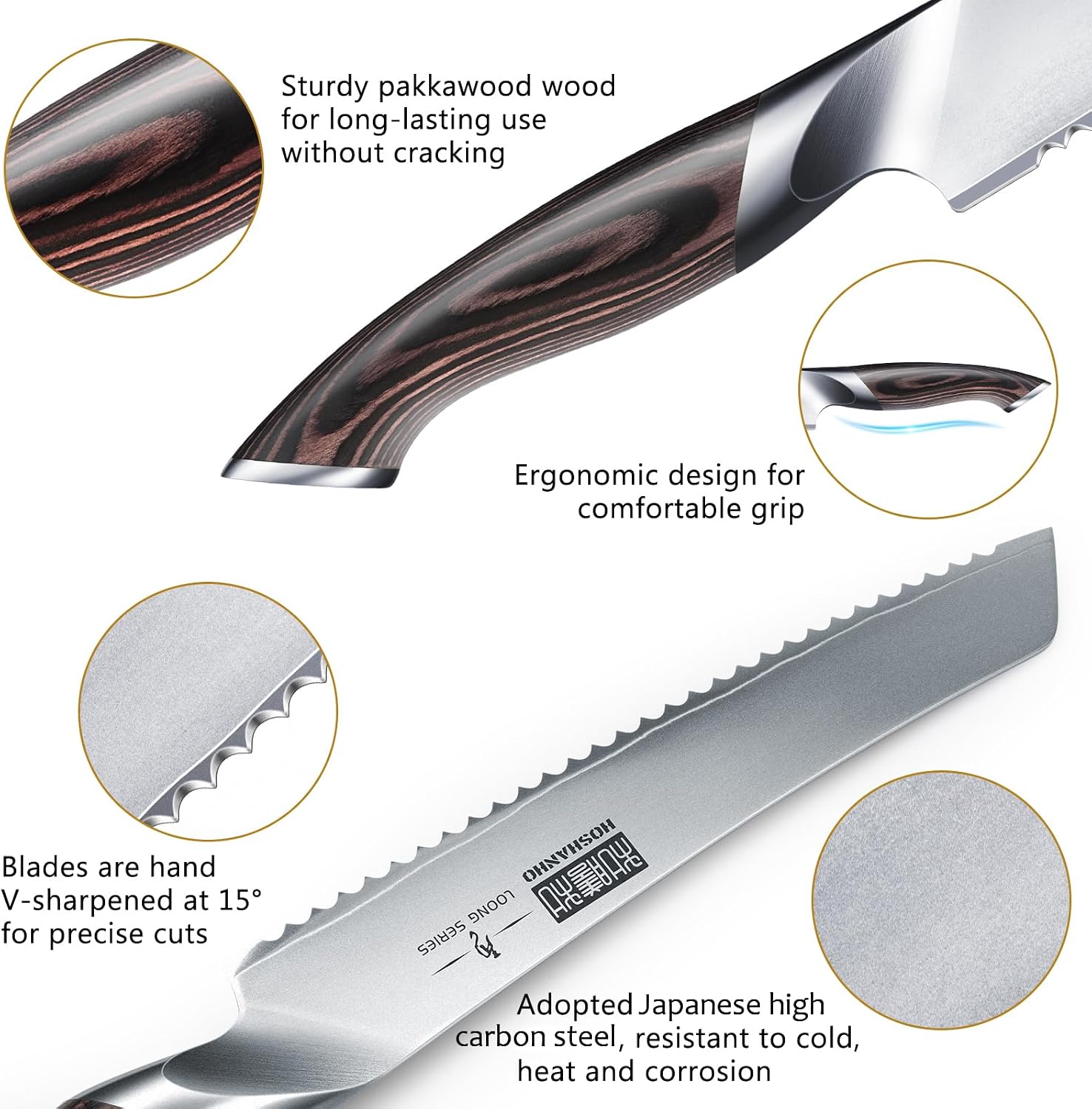 Detalle 2 de HOSHANHO Bread Knife 8-Inch