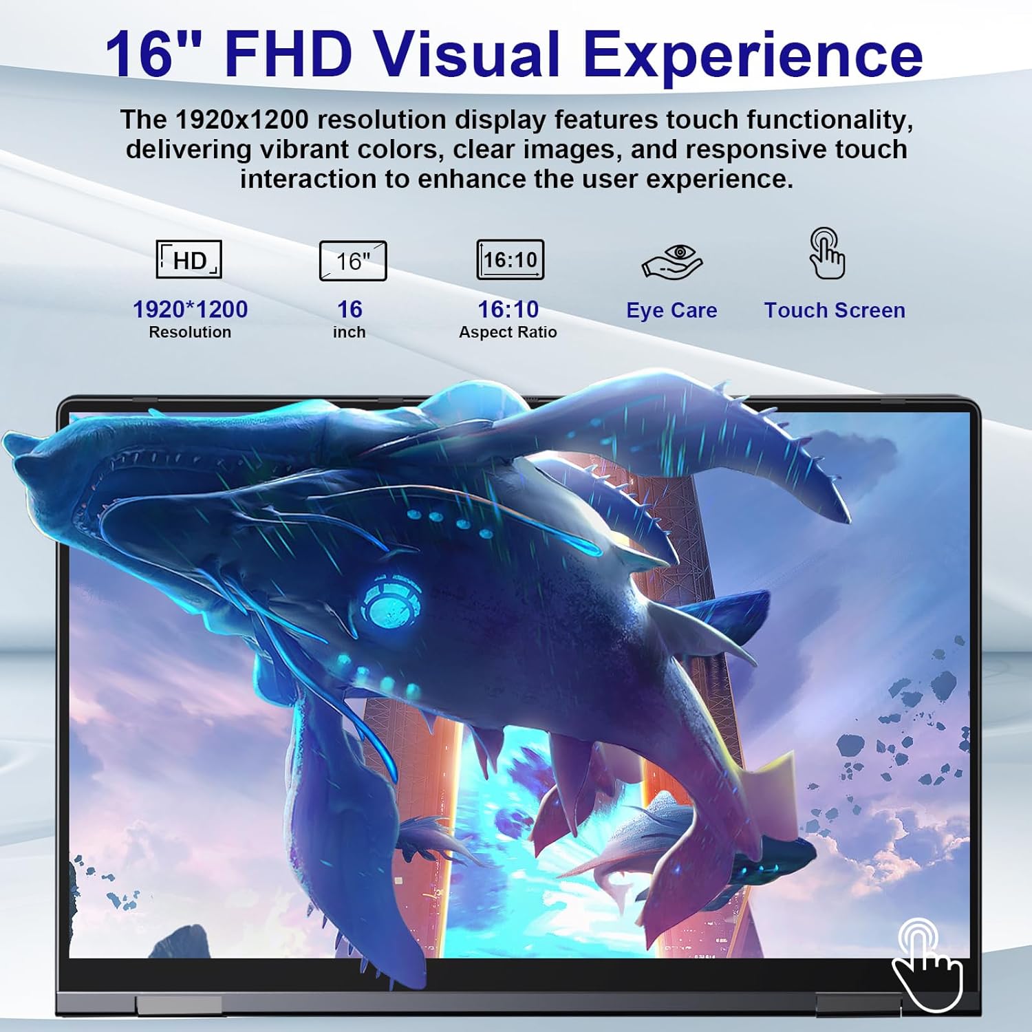 Thumbnail 4 de Jumper 16-Zoll Laptop (IPS FHD Touch, 16GB DDR5, 640GB, N95, Fingerabdruck) – 2-in-1 mit 360° Touch