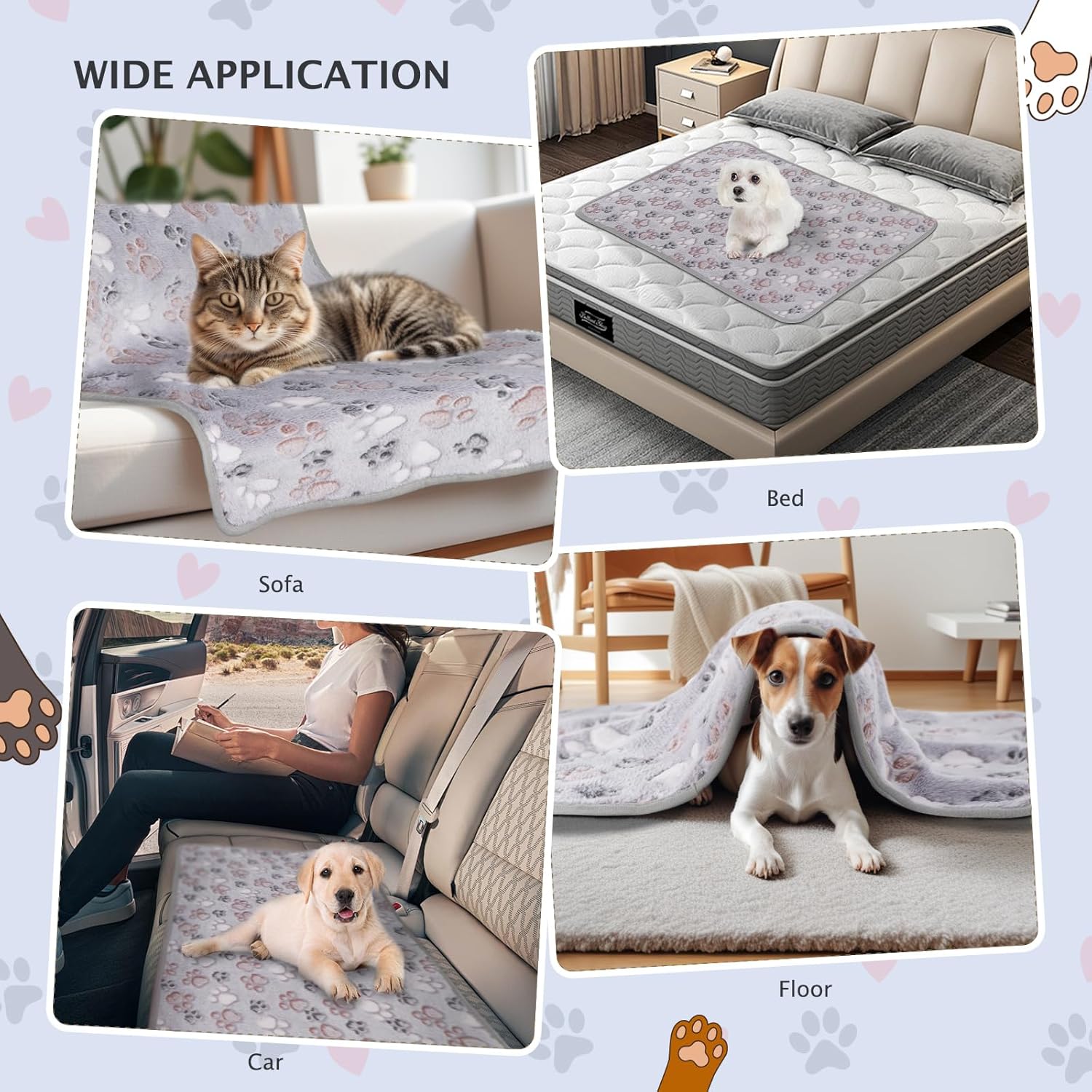 Detalle 2 de BVAGSS Kleine Flauschige Hundedecke 60 × 40 cm Grau