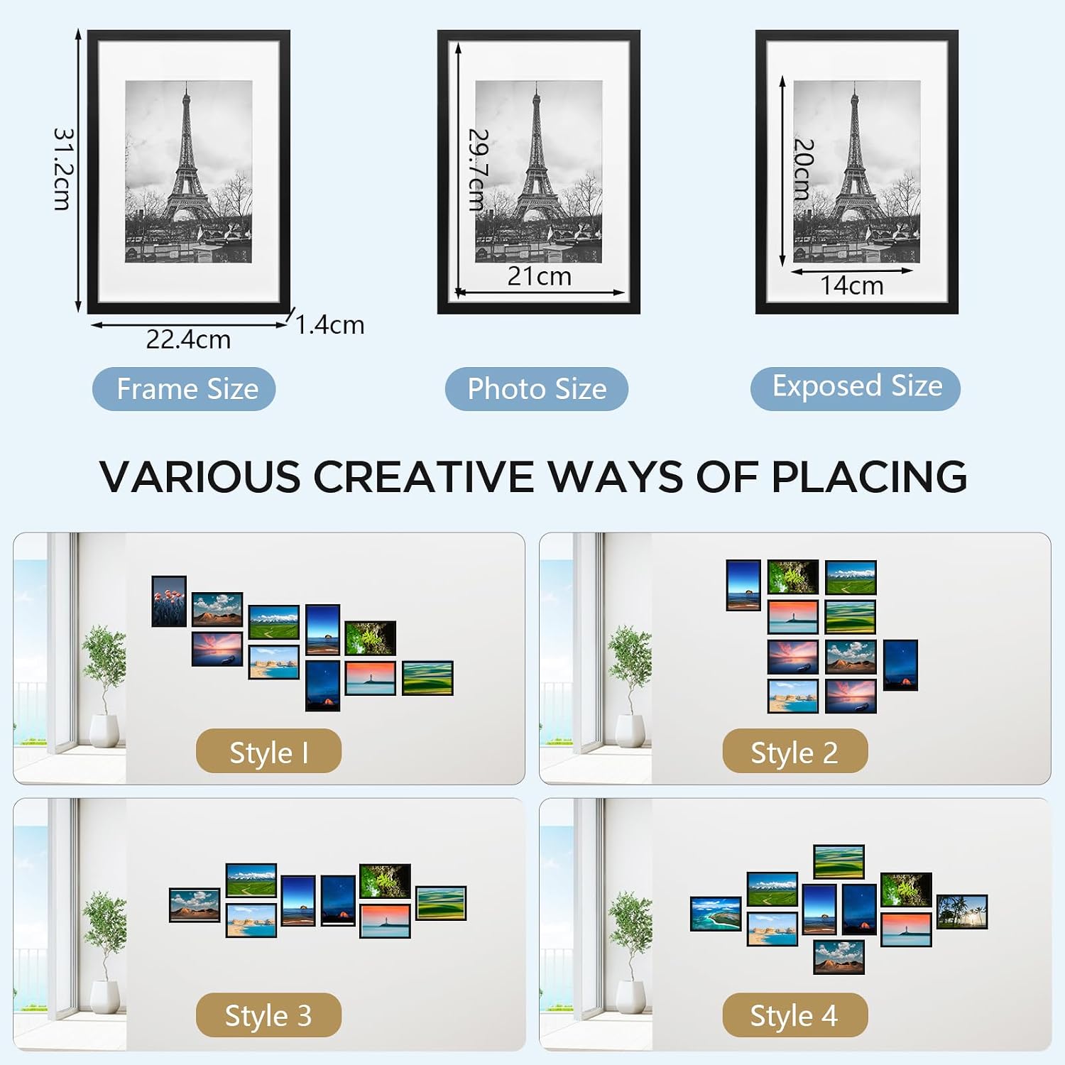 Thumbnail 4 de Cozary Cadre Photo 21x29.7 noir Lot de 3