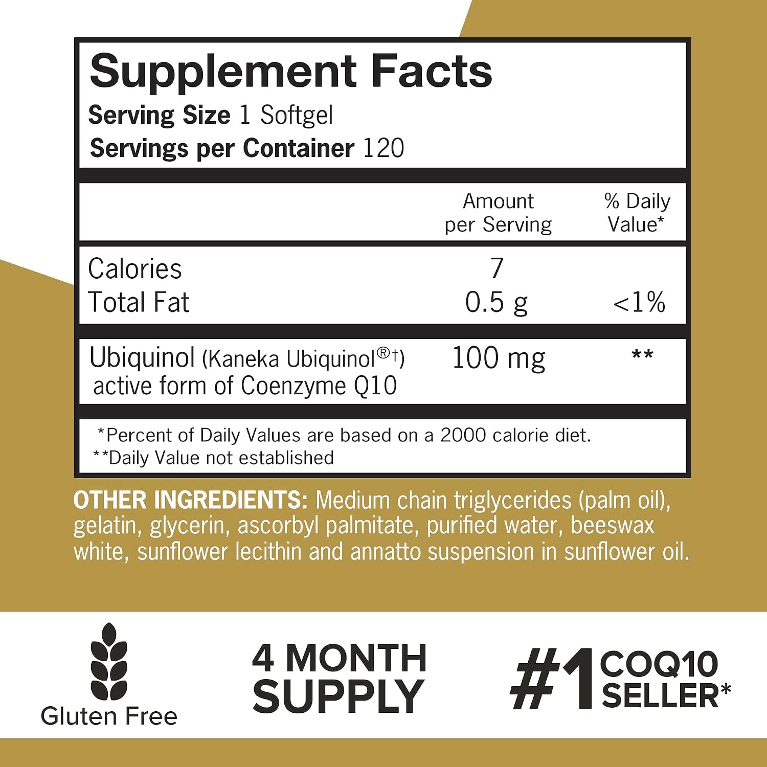 Detalle de Qunol 898440001776 Ubiquinol CoQ10 Softgels, 100 mg