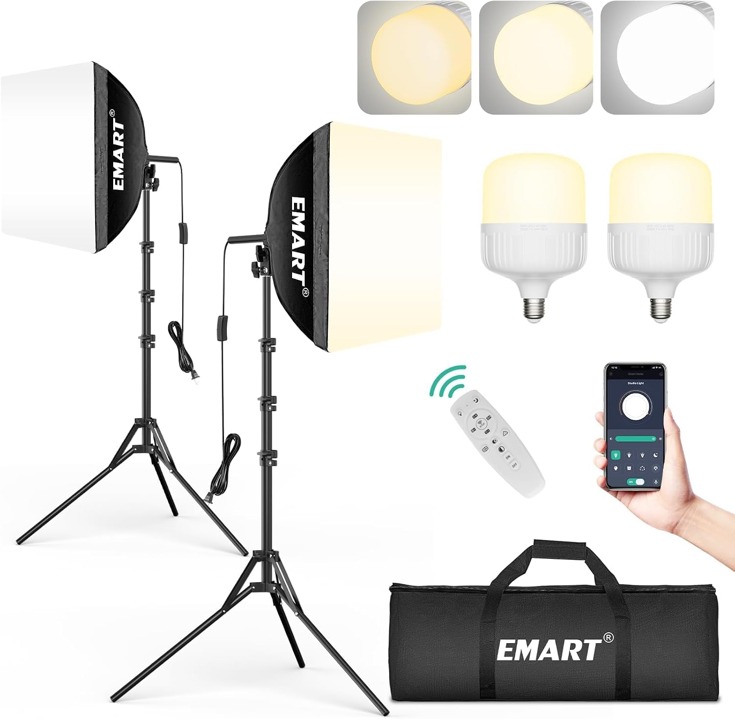 Detalle de EMART Softbox Lighting Kit 16-inch