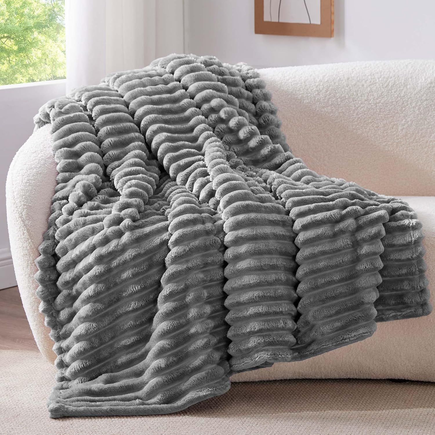 Detalle de BEDELITE Kuscheldecke 150×200 Flauschige Decke für Couch 🛋