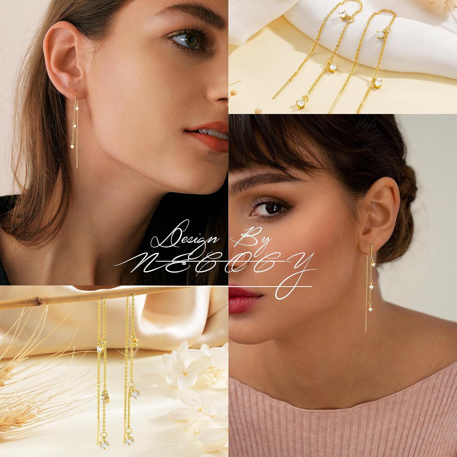 Thumbnail 6 de NECOCY Gold-Plated Dangle Earrings