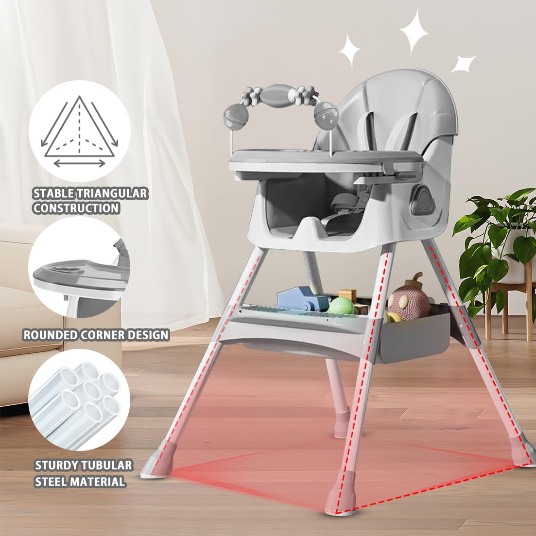 Detalle 2 de UBRAVOO Babyhochstuhl 3-in-1 ab 6 Monaten