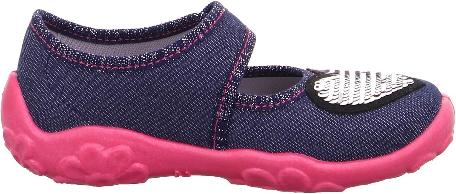 Detalle de Superfit BONNY Hausschuh Mädchen Blau – vegan, rutschhemmend und leicht