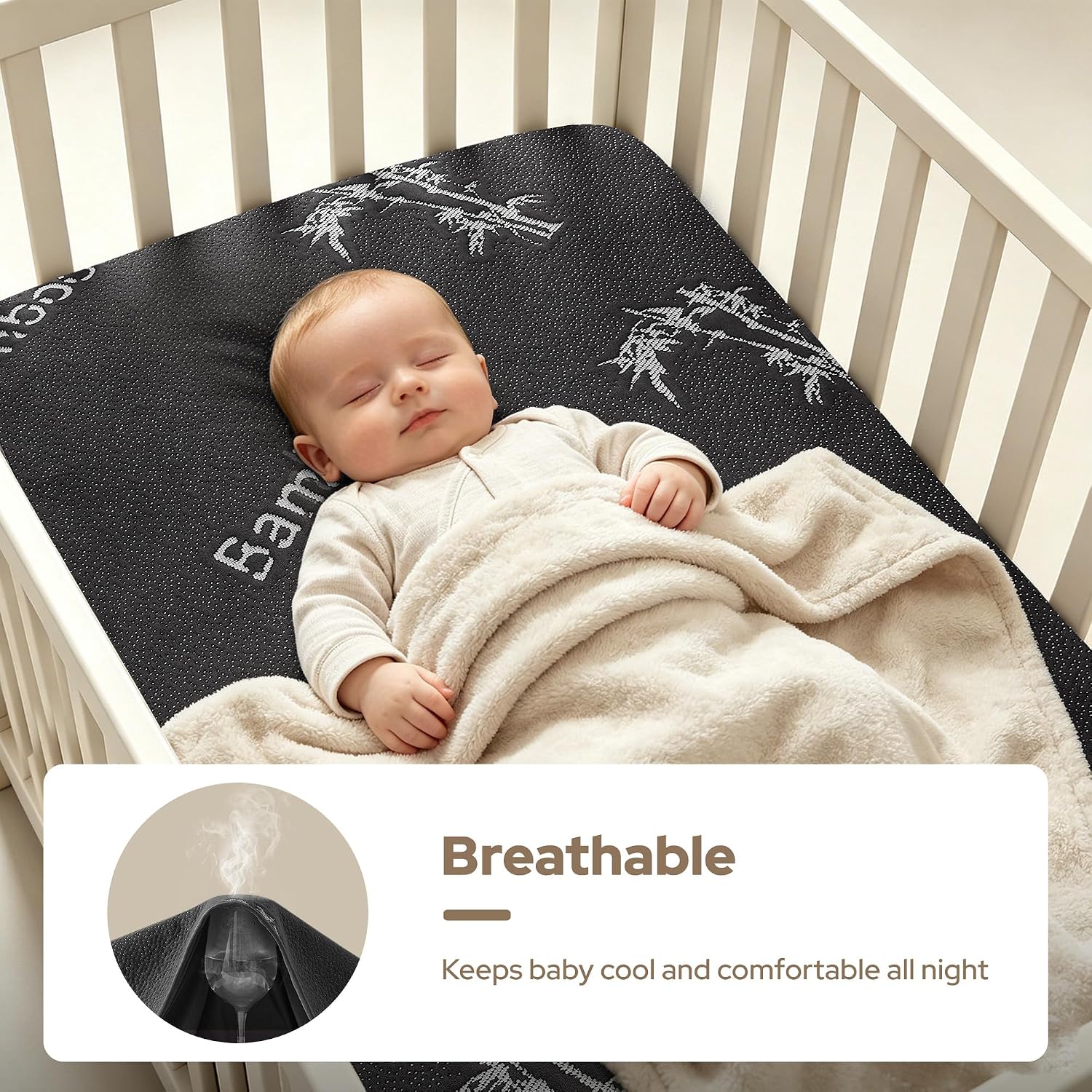 Detalle de BEDLORE Crib Mattress Protector, 2-Pack