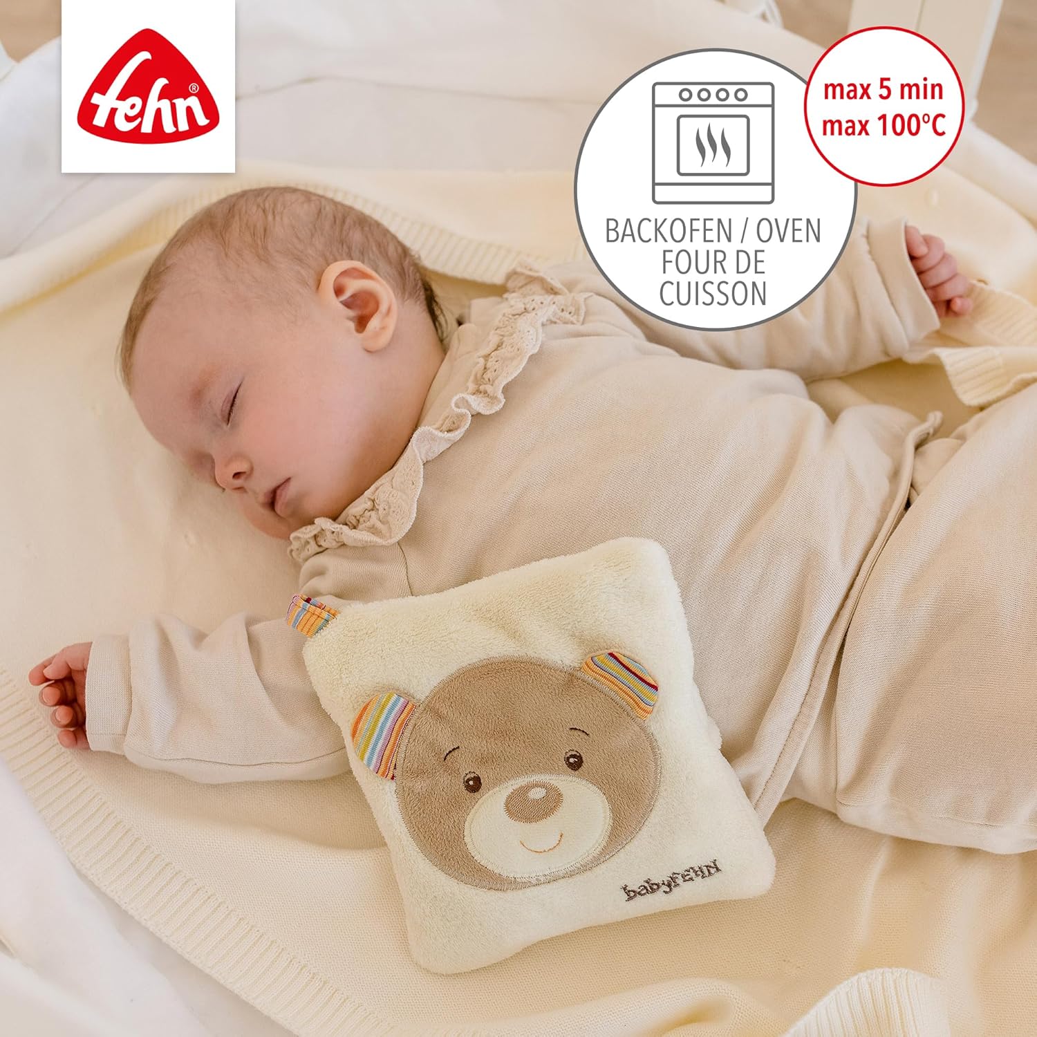 Thumbnail 2 de Fehn Cuscino Orsetto con noccioli di ciliegia – riscaldabile/freddo removibile per neonati e bambini 0+ mesi