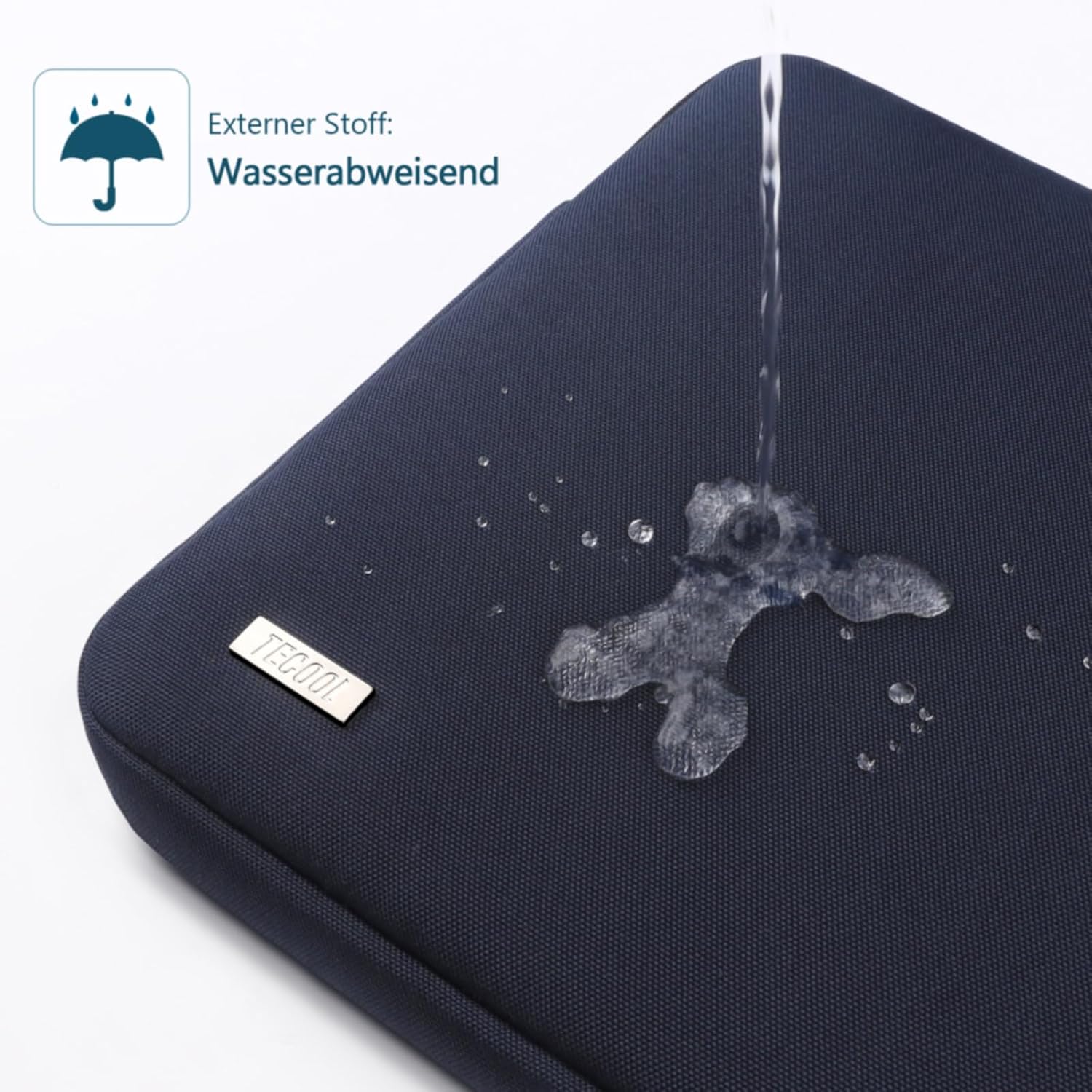 Detalle de TECOOL Laptop Tasche Hülle 12,3–13" – wasserdicht, dreifachdurchdachter Schutz für Surface, MacBook Air Pro 13 und mehr (Dunkelblau)