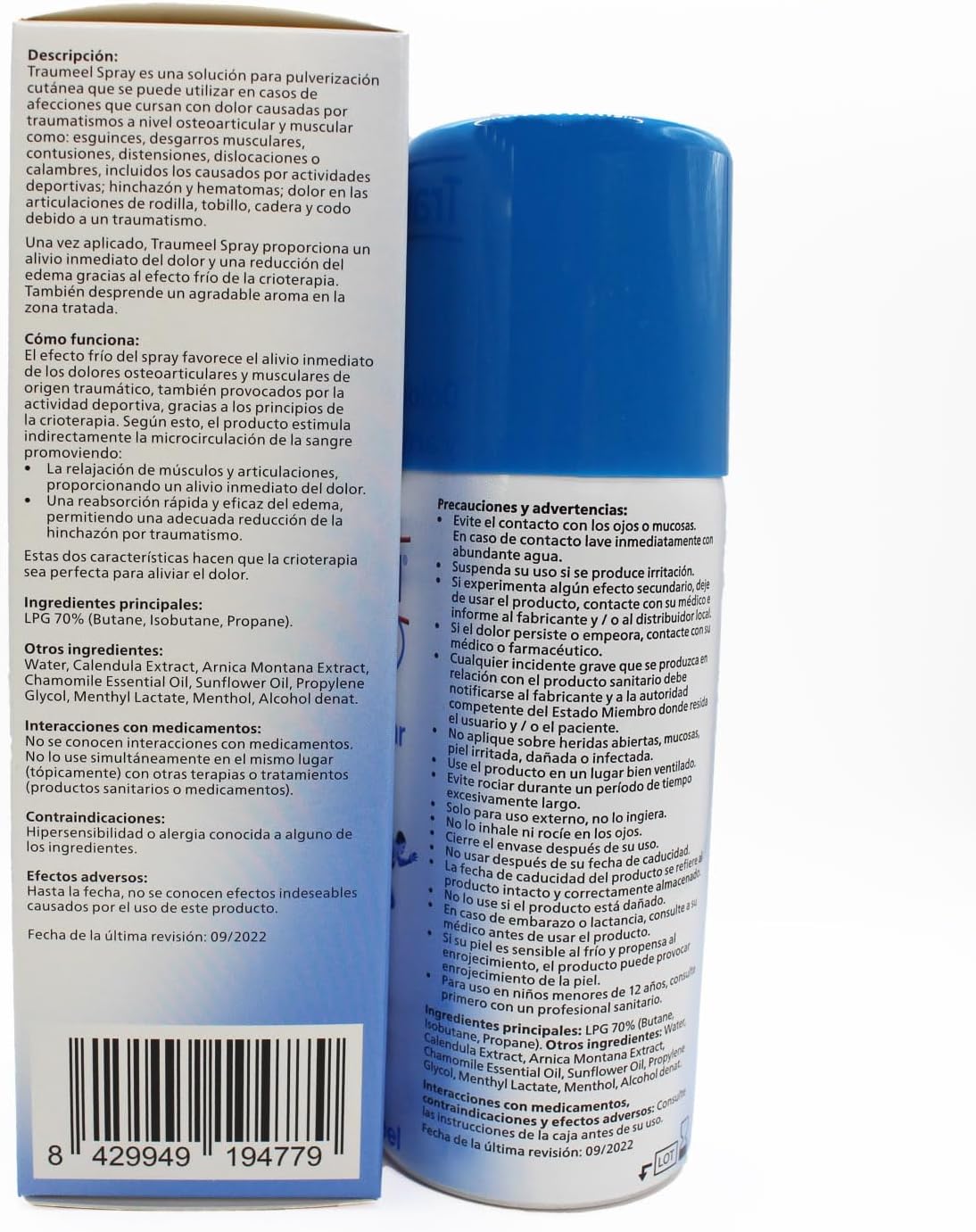 Detalle de Heel Traumeel Spray Frío 150 ml: alivio rápido para contusiones y tensiones musculares