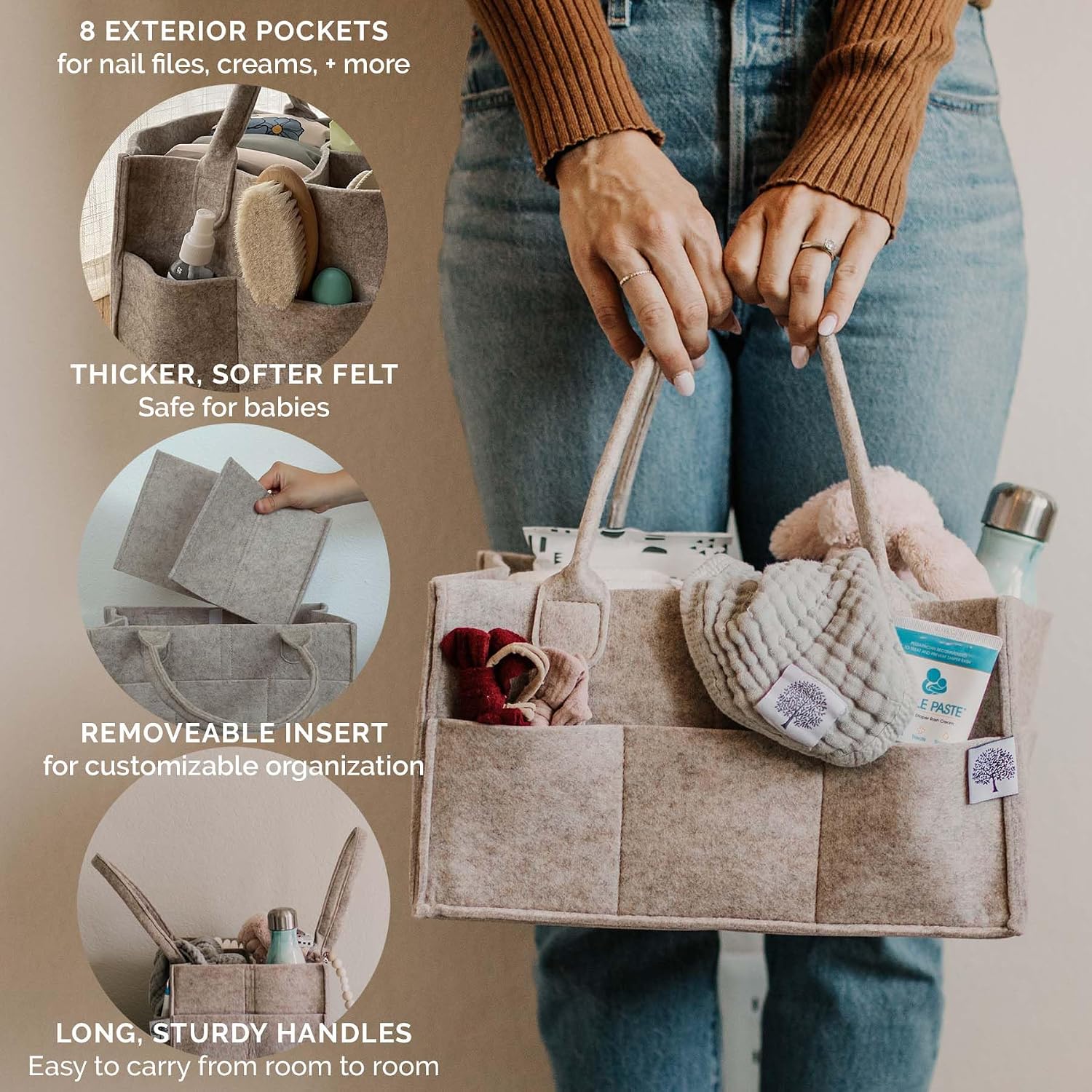 Thumbnail 4 de Parker Baby Diaper Caddy Oatmeal organizer for diapers