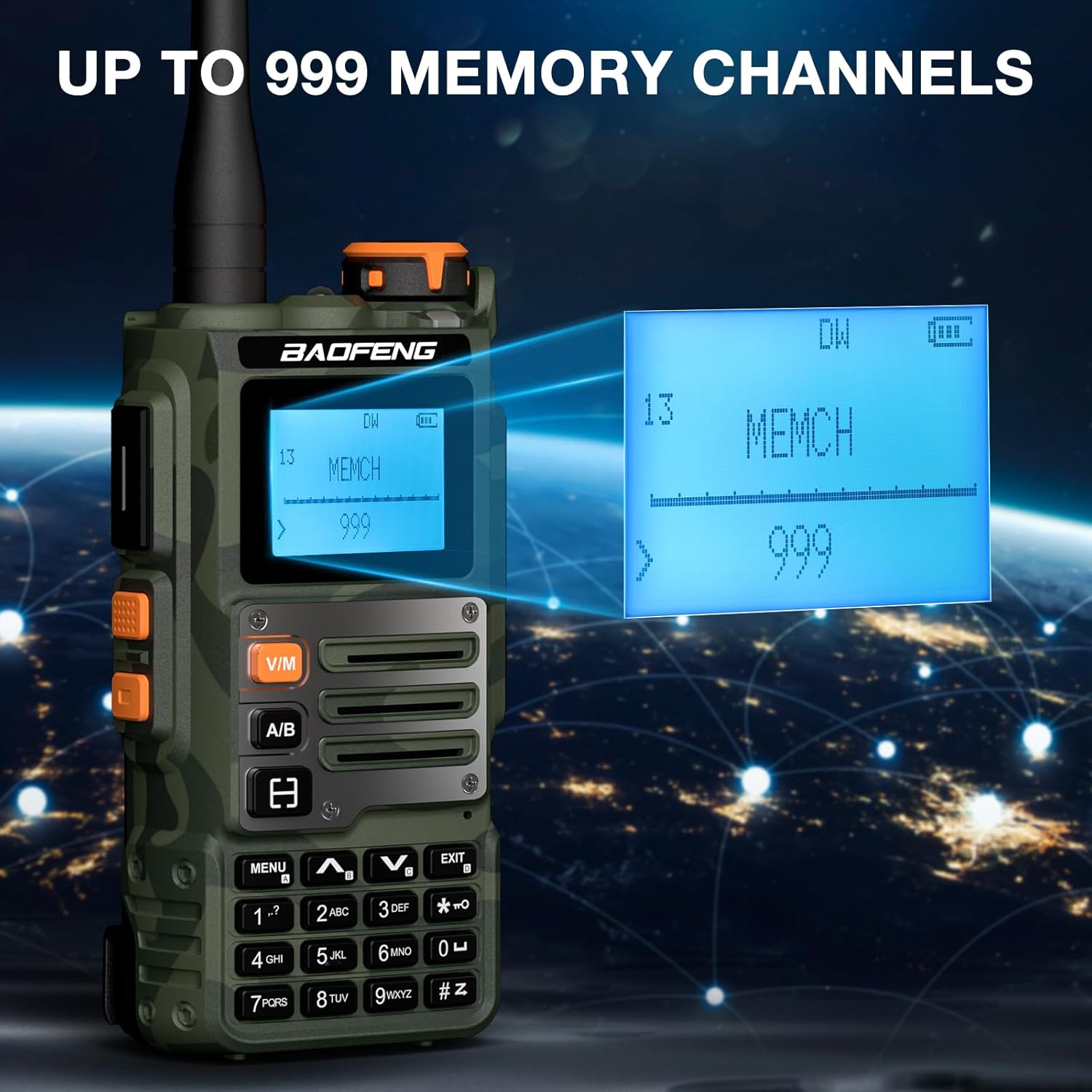 Detalle 2 de BaoFeng K63 6W Walkie Talkie tri-band UHF/VHF + radio portatile con batteria 2600 mAh e schermo a colori