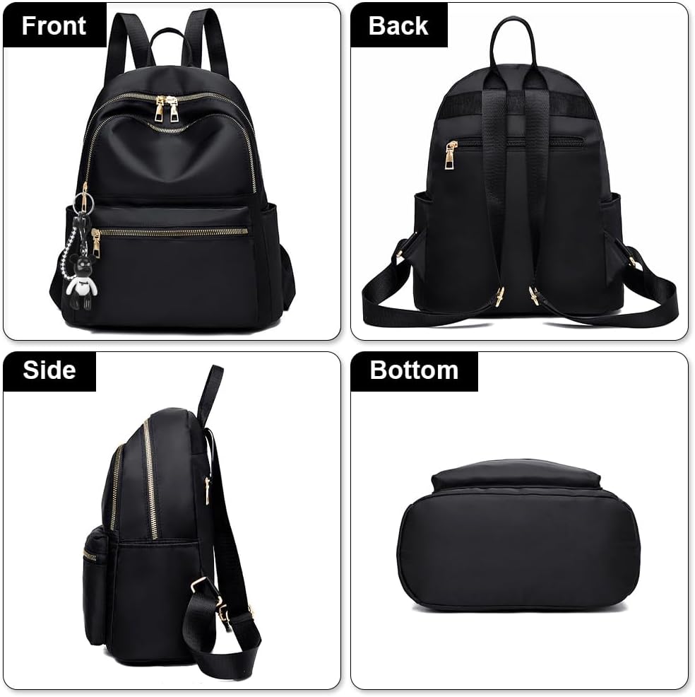 Detalle de Aucuu Damen-Rucksack Klein wasserdicht (27 x 28 x 12 cm) mit Diebstahlschutzfach
