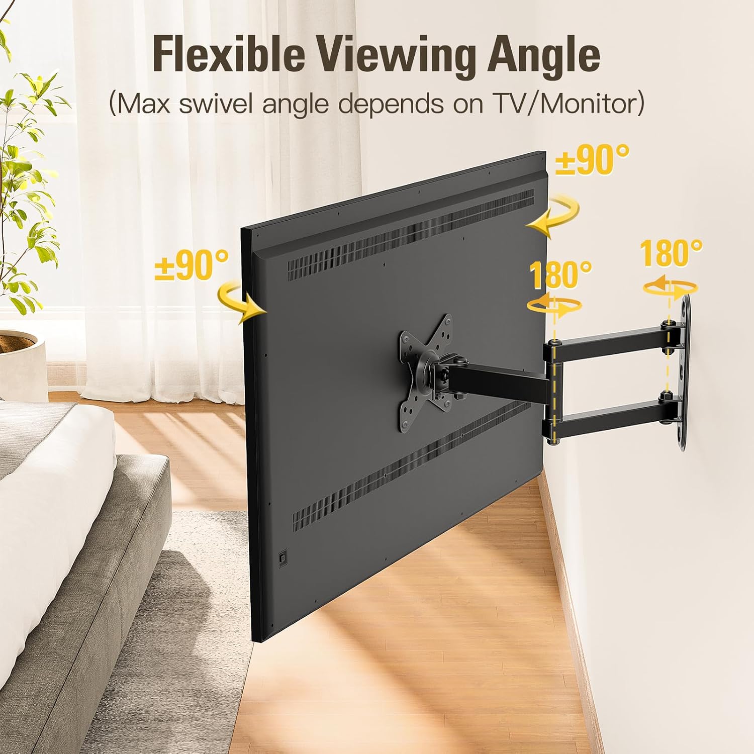 Detalle de Mounting Dream MD2463 UL Listed Full Motion TV Wall Mount for 10–26 Inch Displays