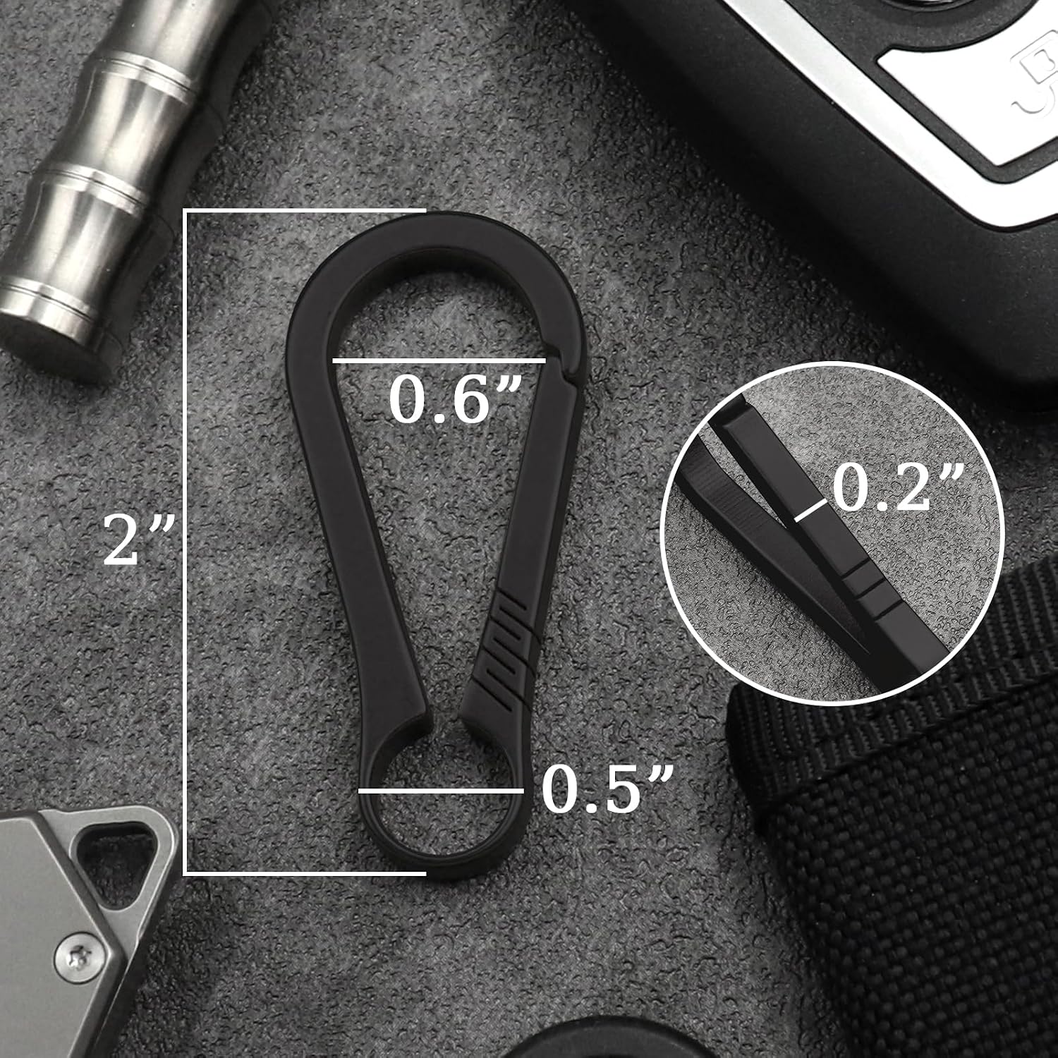 Thumbnail 3 de KCFEV Titanium Carabiner Keychain: Ultra‑Light yet Incredibly Strong