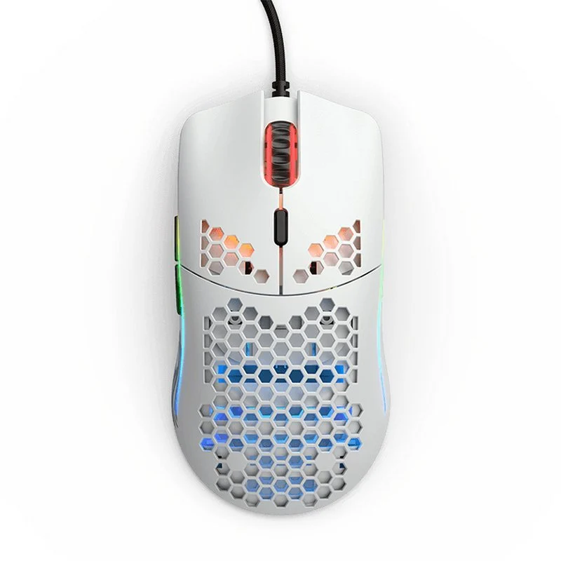 Detalle de Glorious Model O- Ratón gaming 12.000 DPI blanco mate