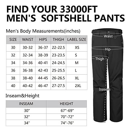 Thumbnail 5 de 33,000ft Men's Waterproof Softshell Ski Trousers, Fleece-Lined, Four-Way Stretch