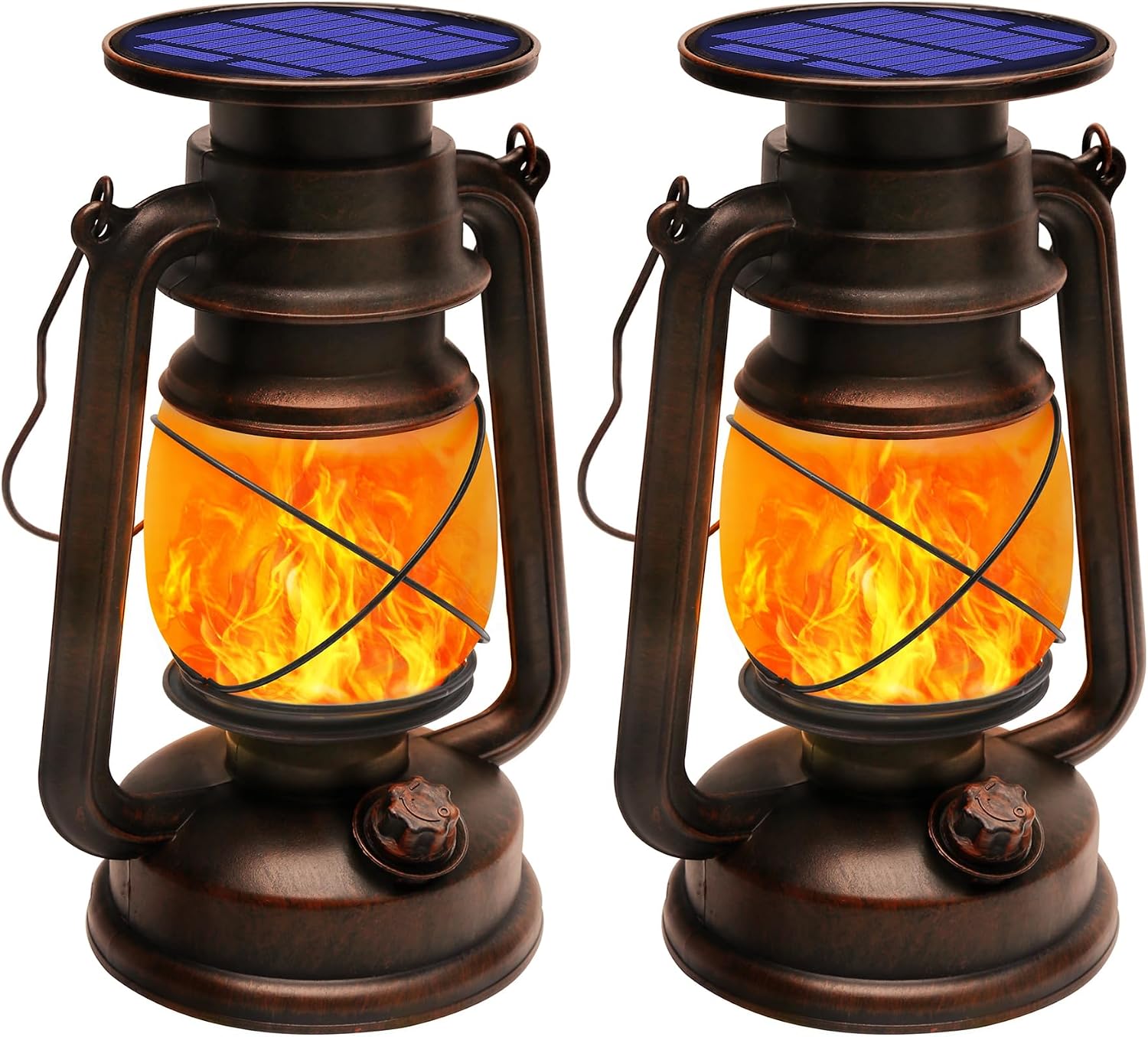 Thumbnail 6 de Shinmax Lanterne esterne in stile retrò, 2 pezzi, lampade decorative a LED con telecomando e effetto fiamma