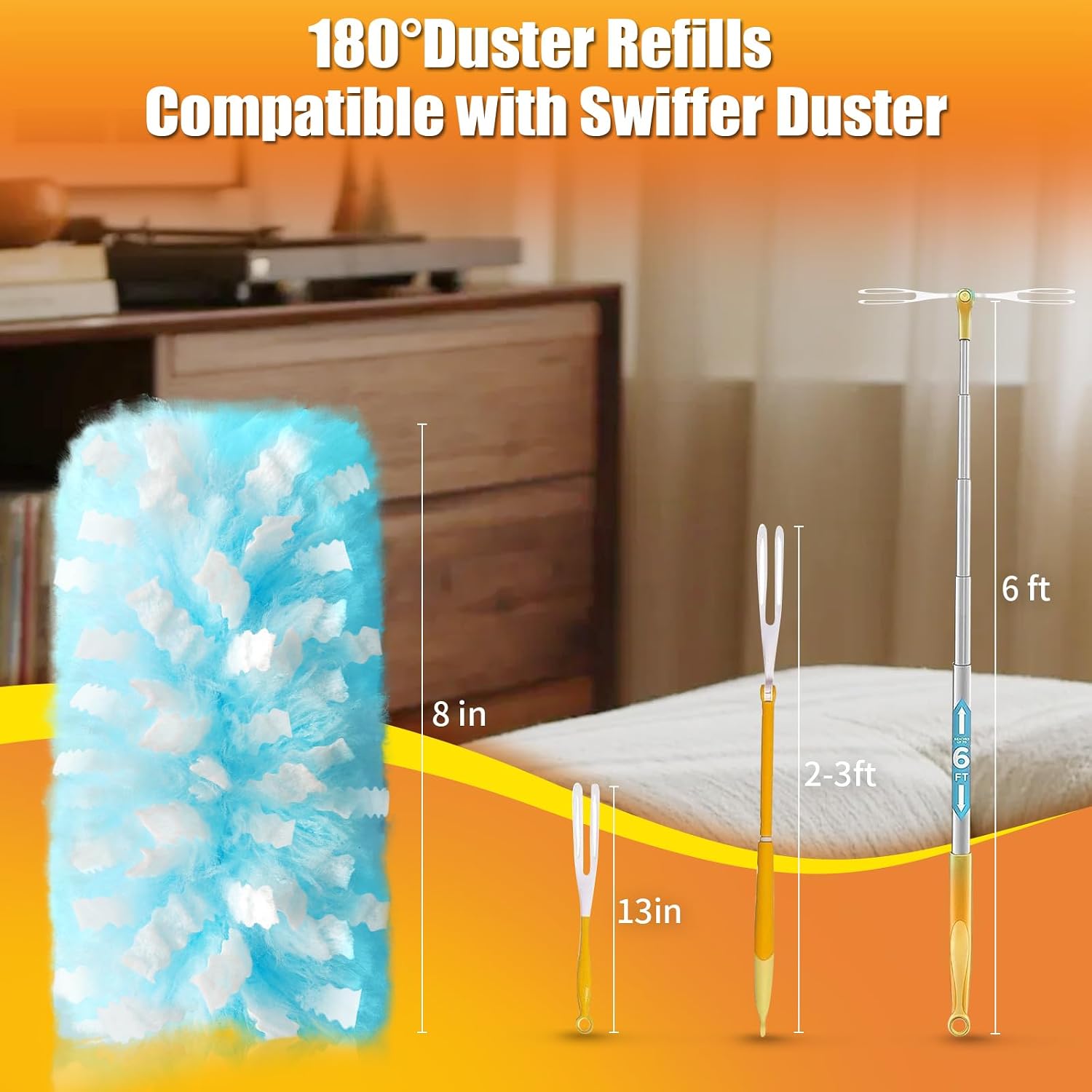 Detalle de Swilsweep 80 Count Duster Refills Compatible with Swiffer Duster (Unscented)