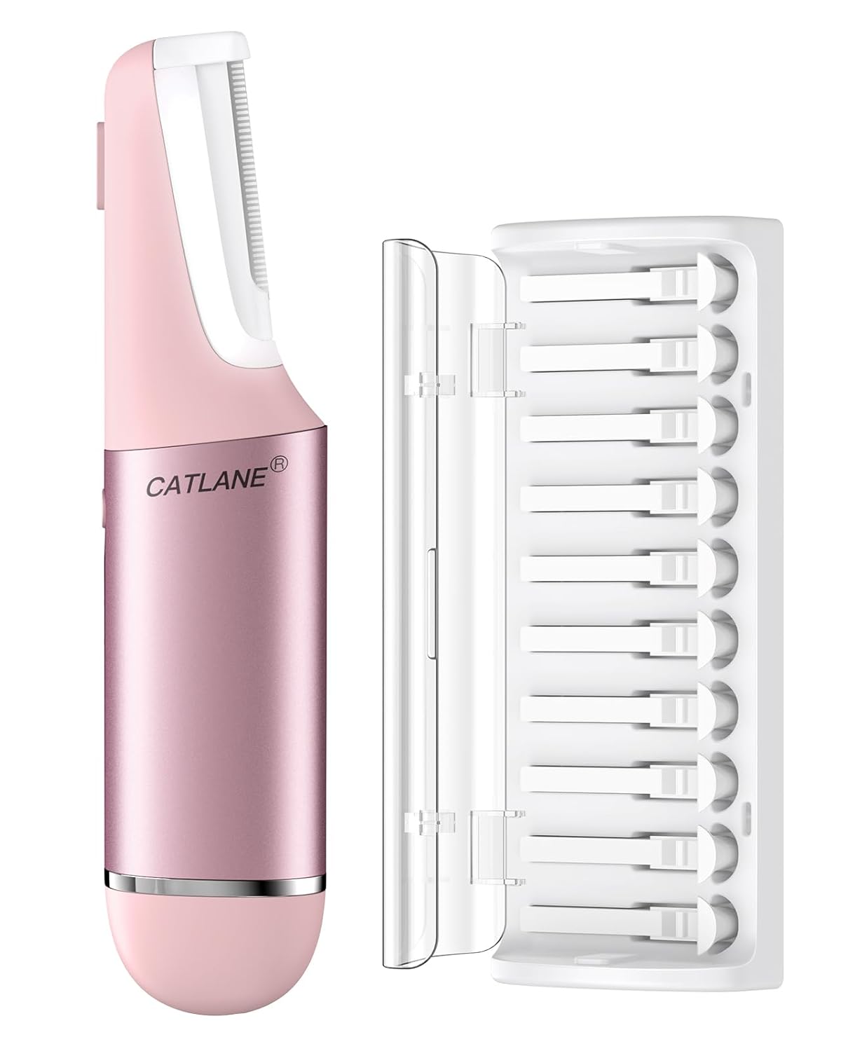 Detalle de Dermaplane Razor for Women Face (Charm Pink) — Sonic Dermaplaning Tool With 10 Blades