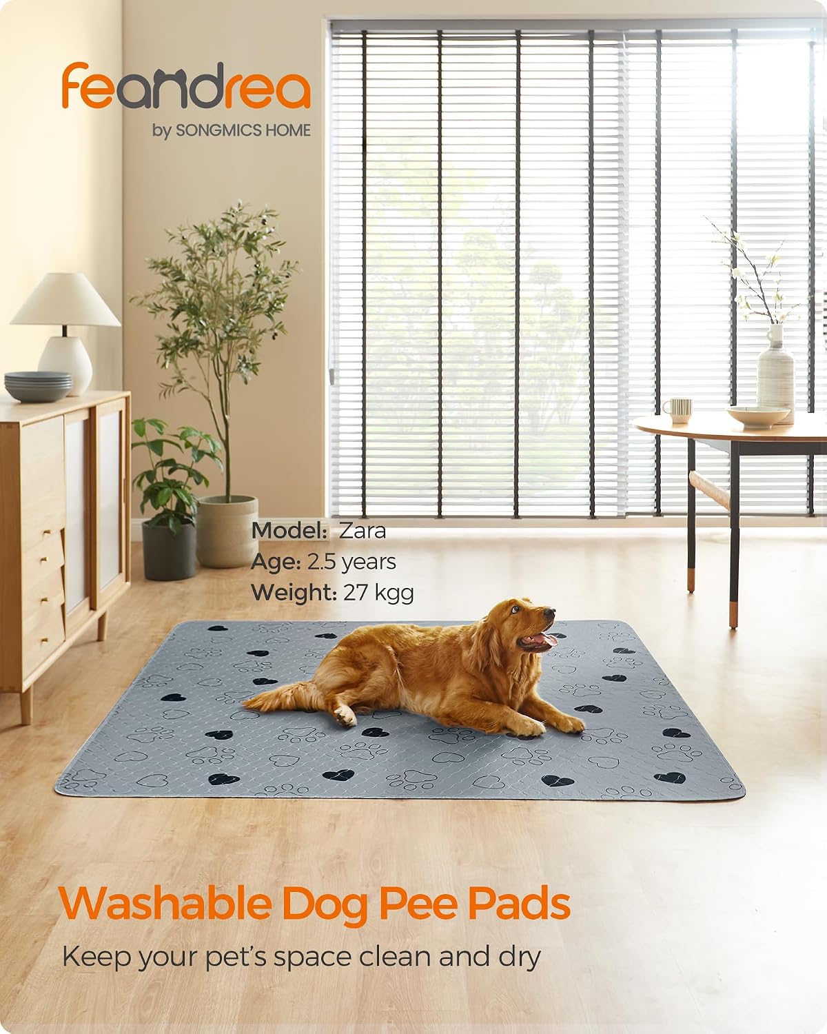 Detalle 2 de Feandrea PTD072G01 Reusable Dog Training Pads, 2 Pack, 183 x 183 cm